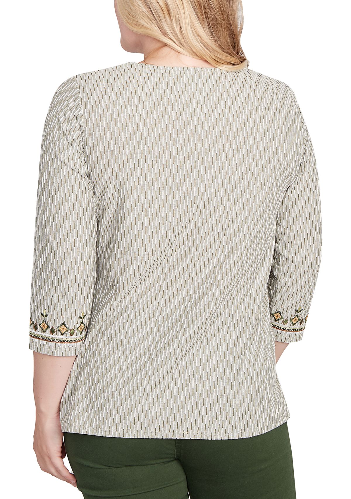 Plus Size Mount Laurel Medallion Border Texture Top