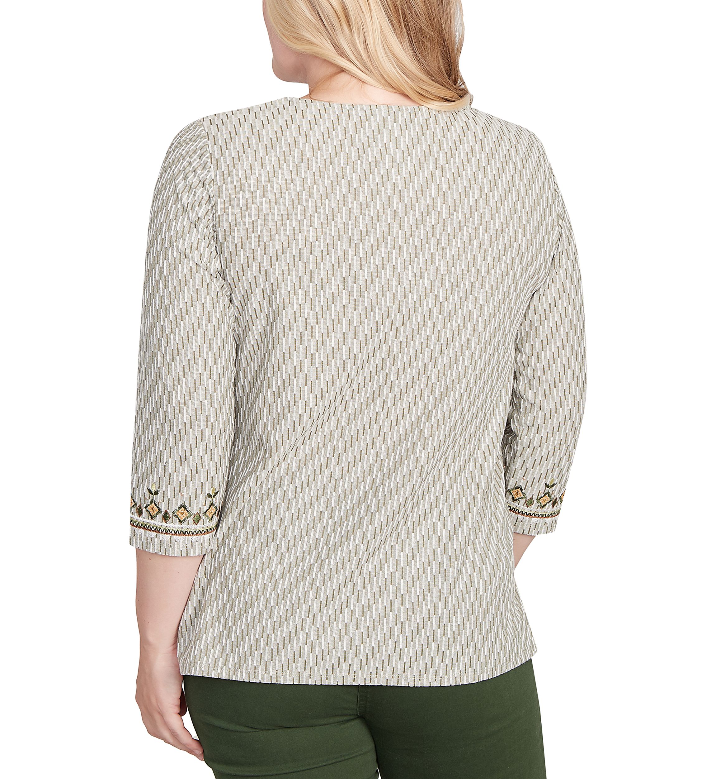 Plus Size Mount Laurel Medallion Border Texture Top