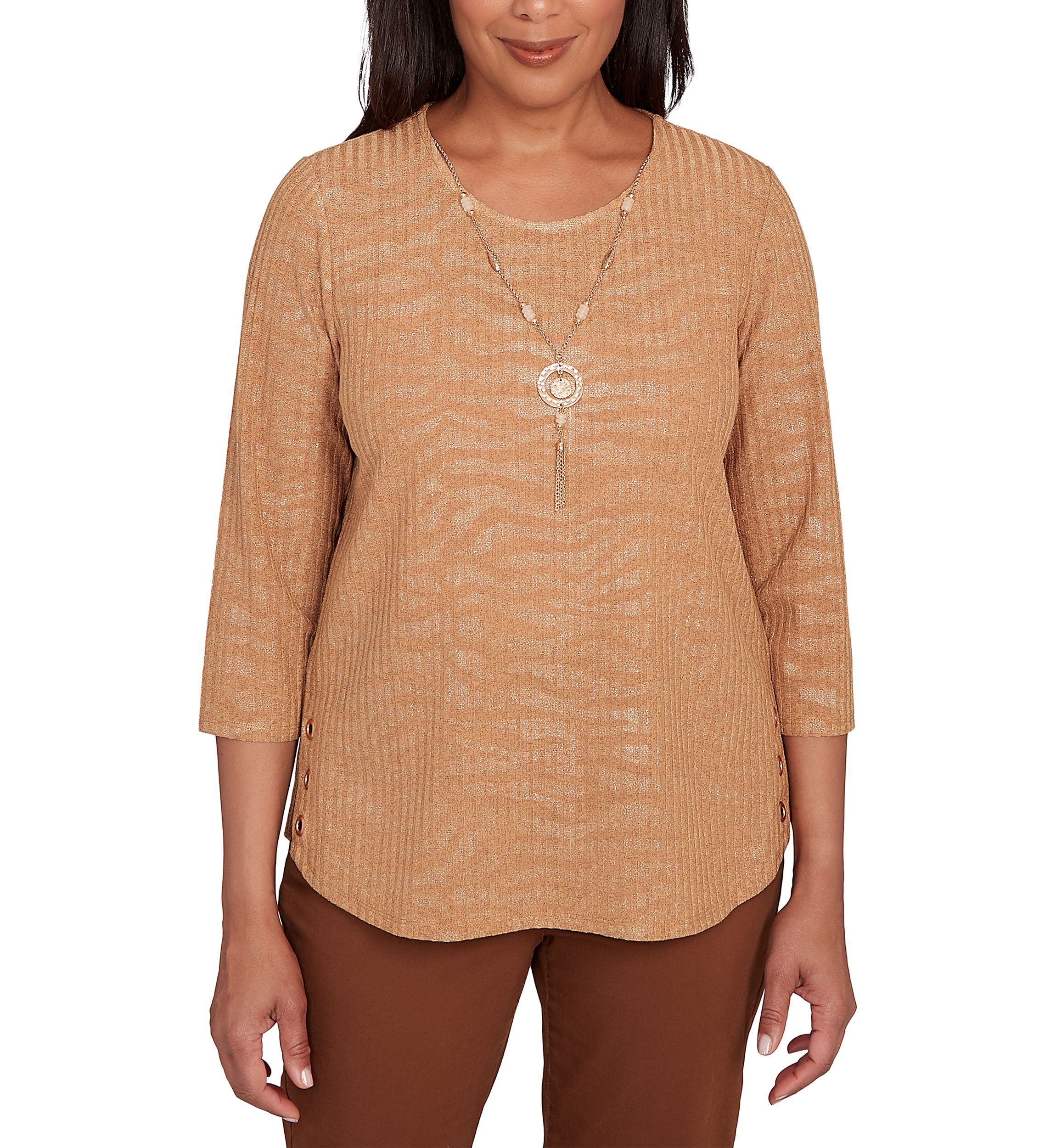 Womens  Mount Laurel Shimmer Animal Jacquard Top