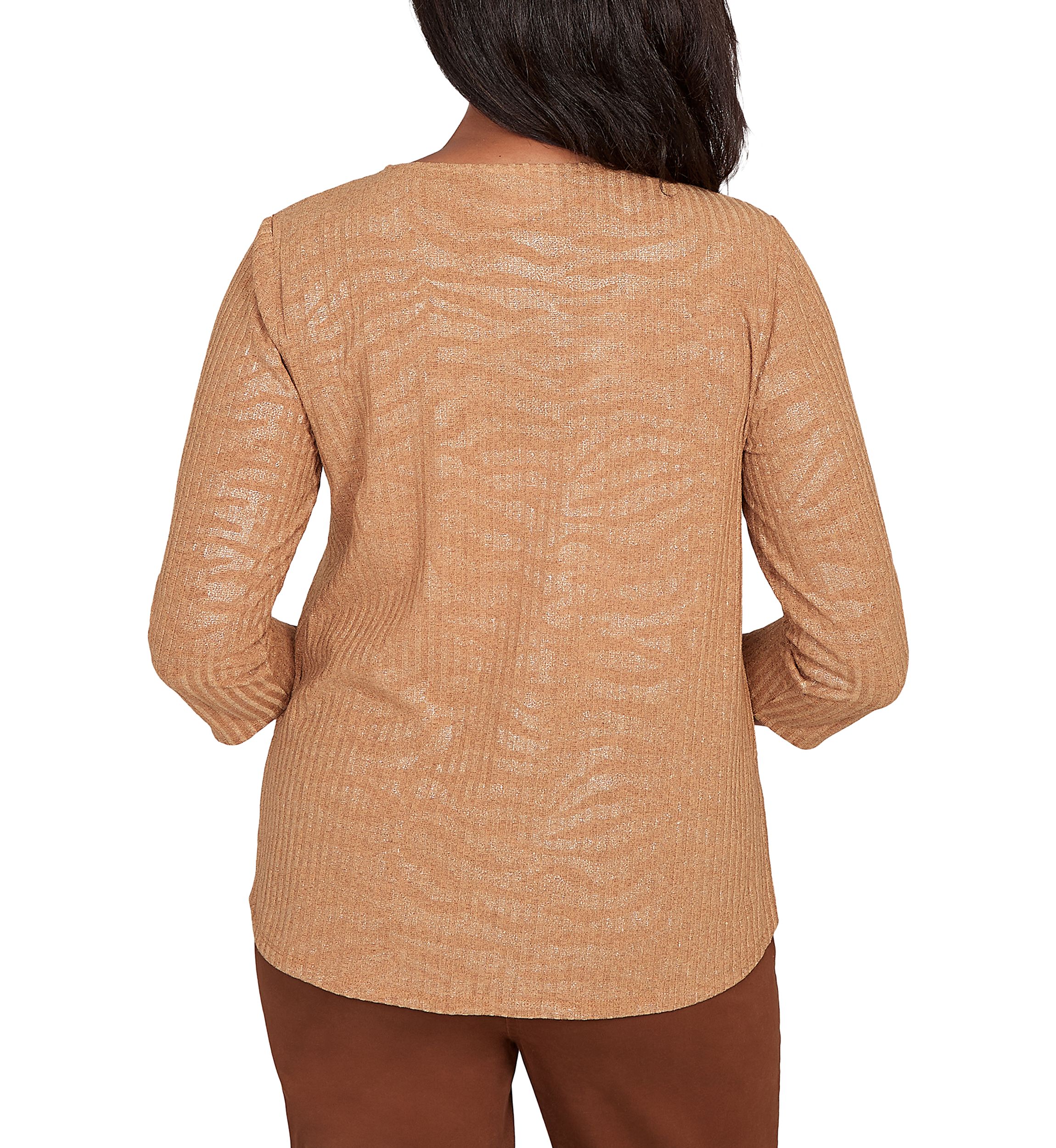 Womens  Mount Laurel Shimmer Animal Jacquard Top