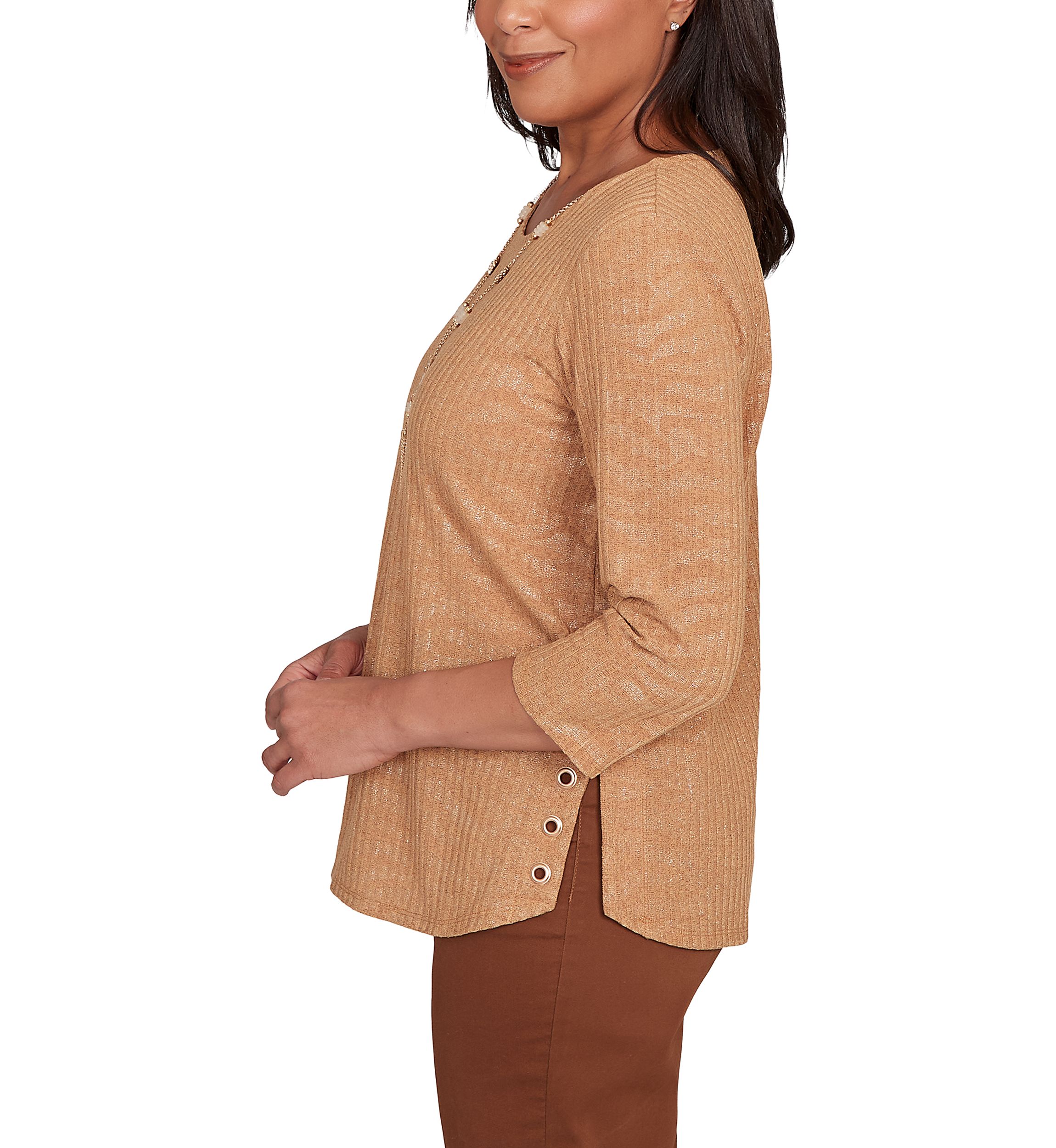 Womens  Mount Laurel Shimmer Animal Jacquard Top