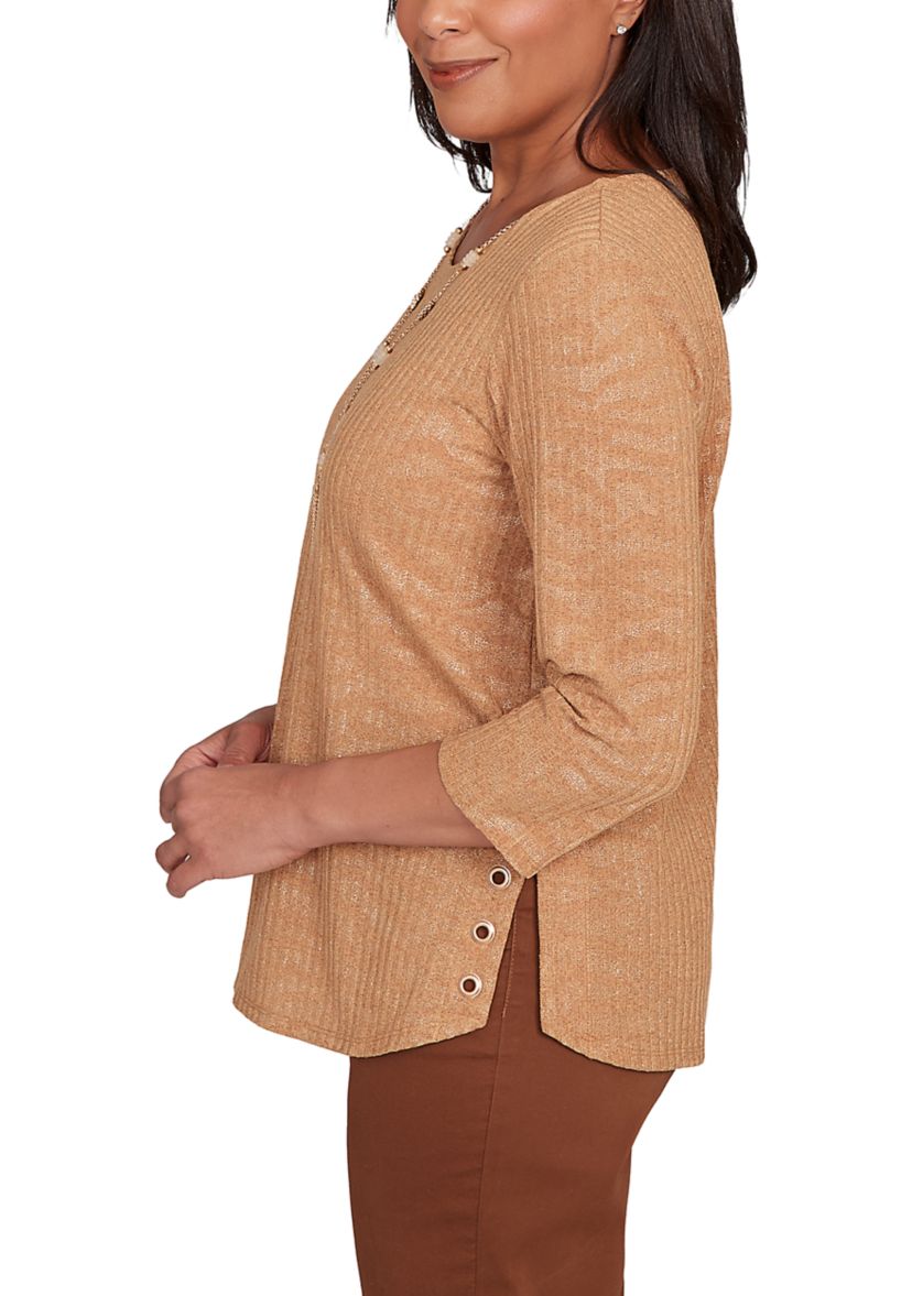 Womens  Mount Laurel Shimmer Animal Jacquard Top