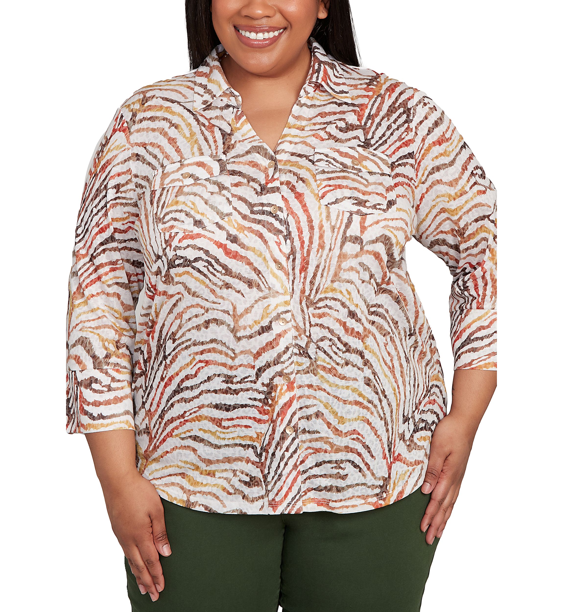Plus Size Mount Laurel Skin Burnout Blouse