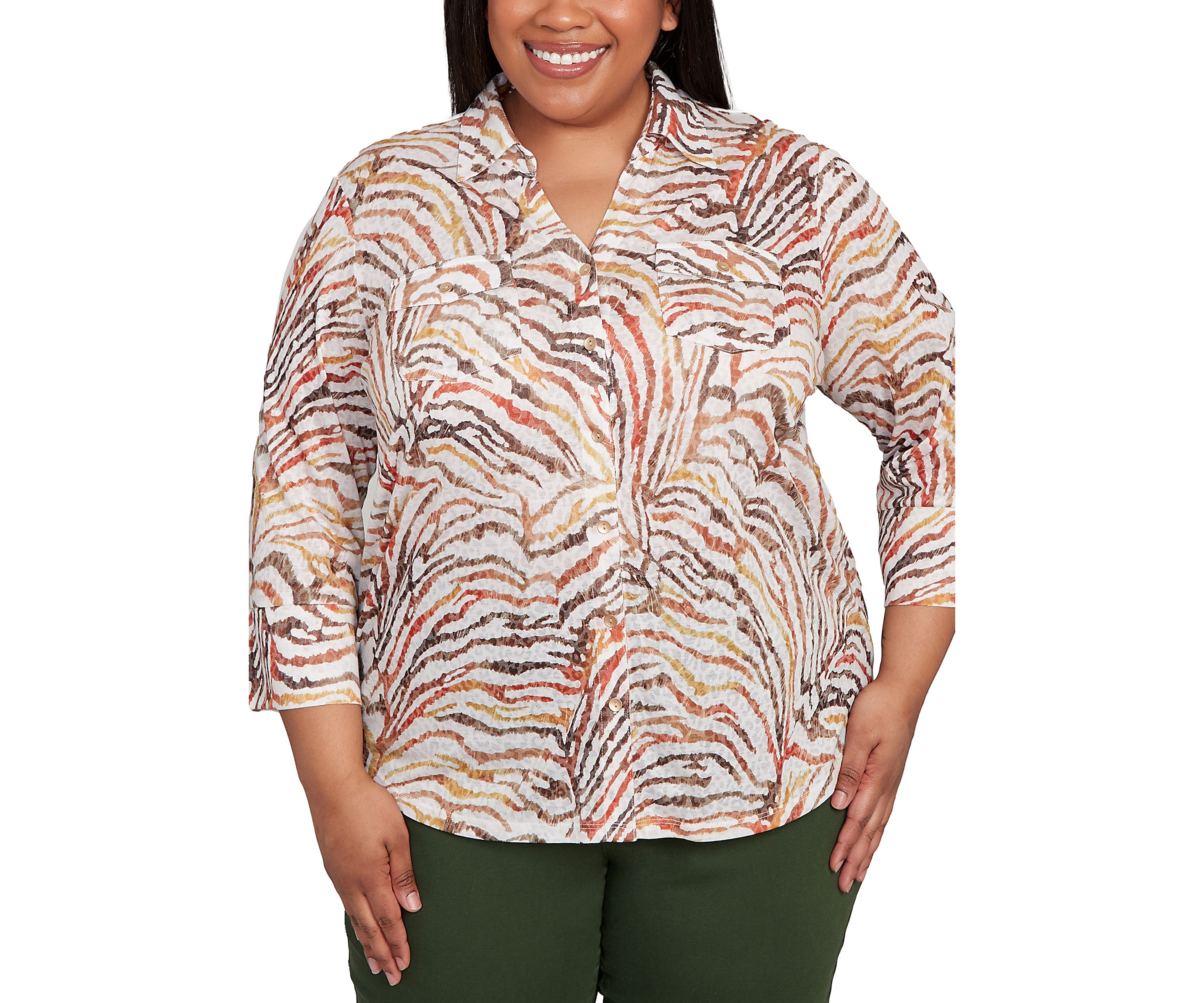 Plus Size Mount Laurel Skin Burnout Blouse