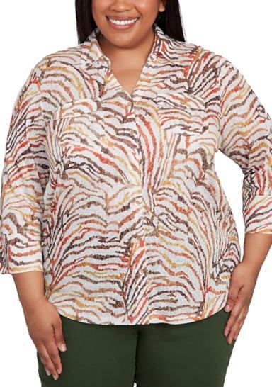 Plus Size Mount Laurel Skin Burnout Blouse