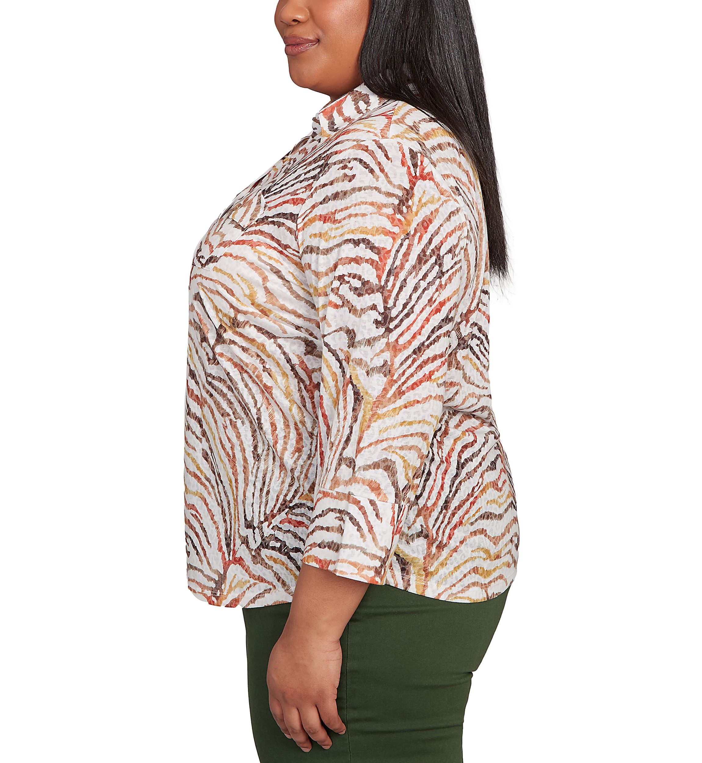 Plus Size Mount Laurel Skin Burnout Blouse