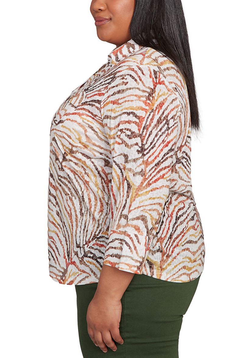 Plus Size Mount Laurel Skin Burnout Blouse