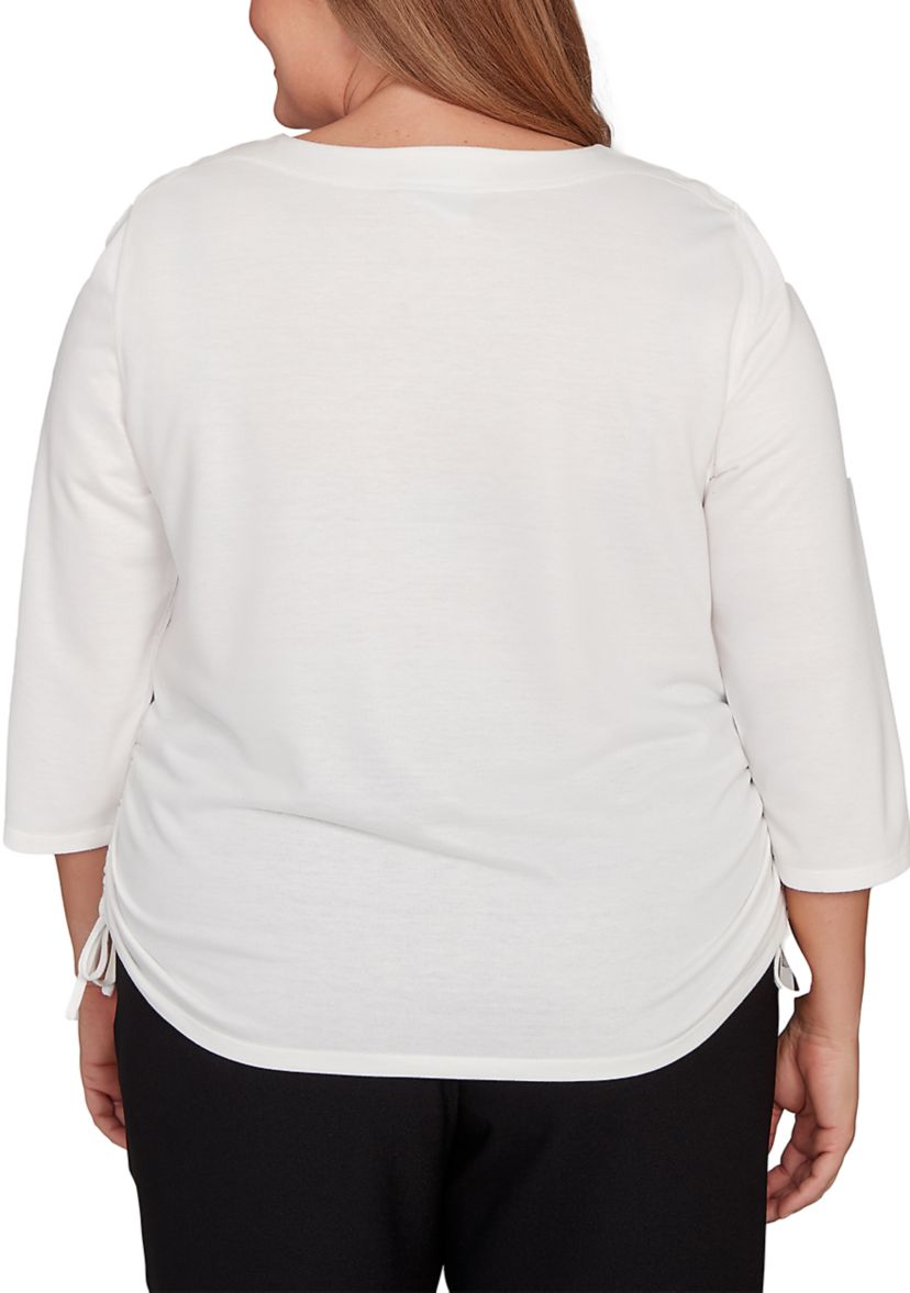 Plus Size Mount Laurel Placed Floral Top 