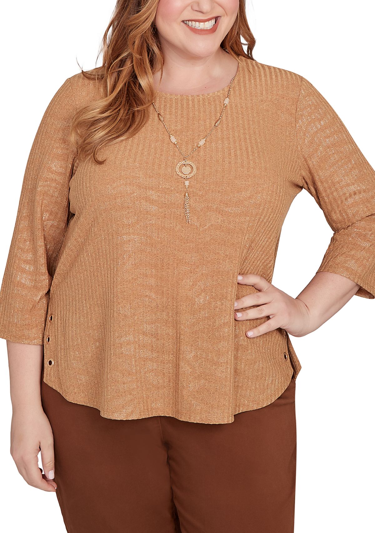 Plus Size Mount Laurel Shimmer Animal Jacquard Top 
