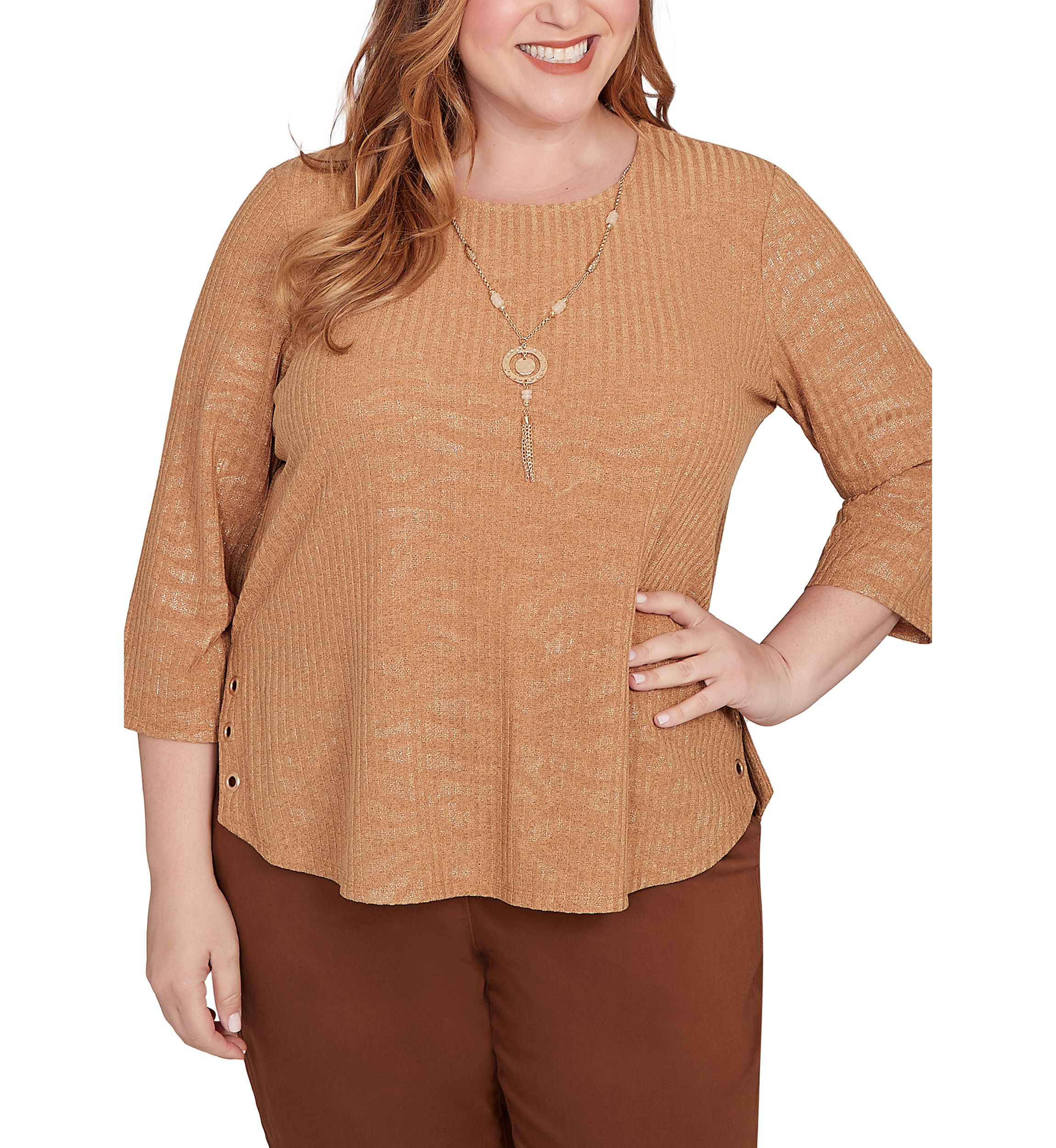 Plus Size Mount Laurel Shimmer Animal Jacquard Top 