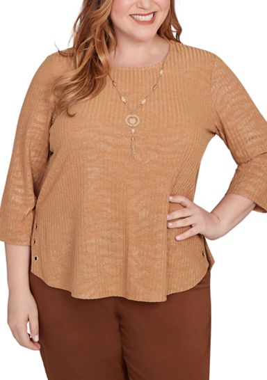 Plus Size Mount Laurel Shimmer Animal Jacquard Top 