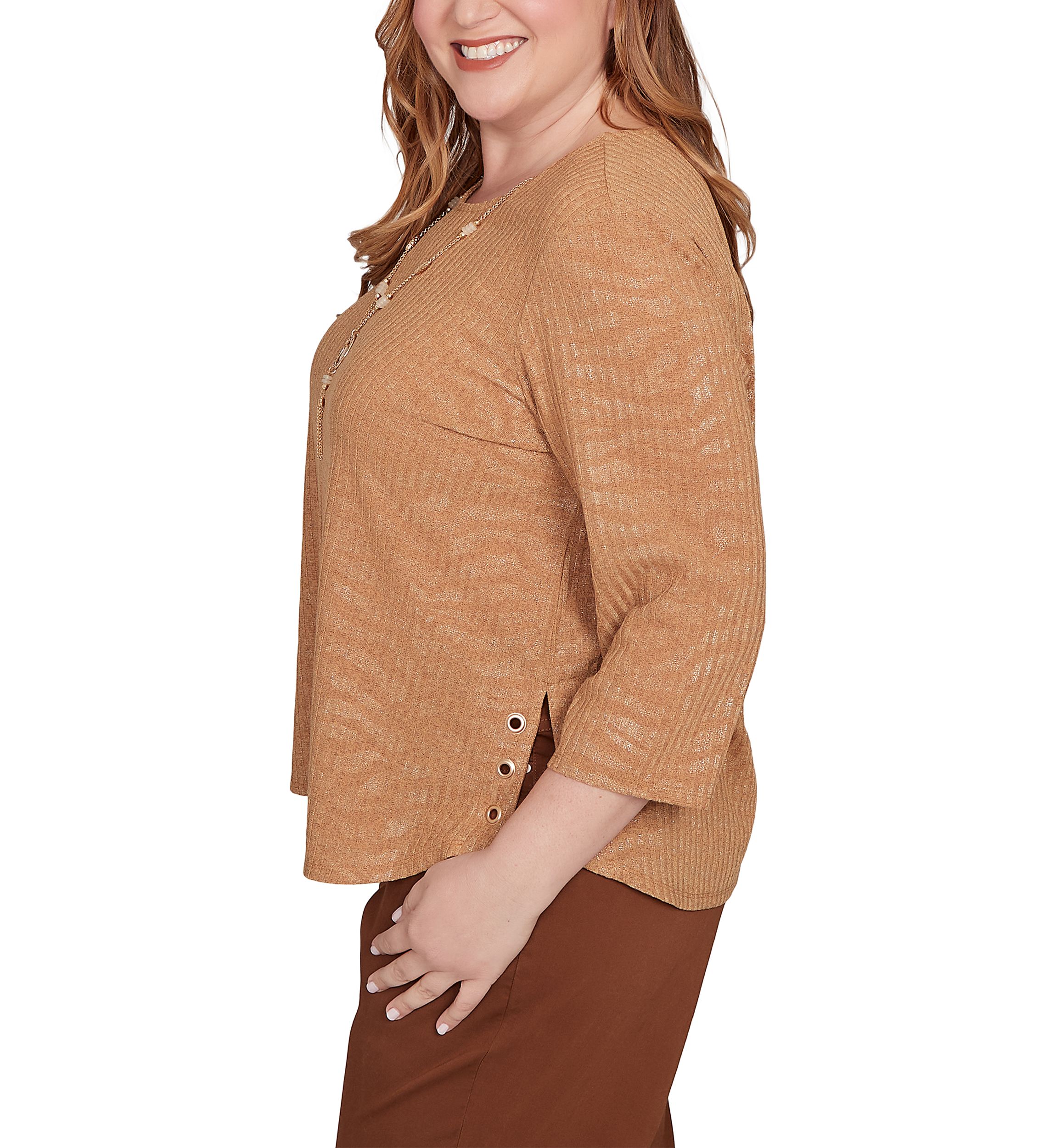 Plus Size Mount Laurel Shimmer Animal Jacquard Top 