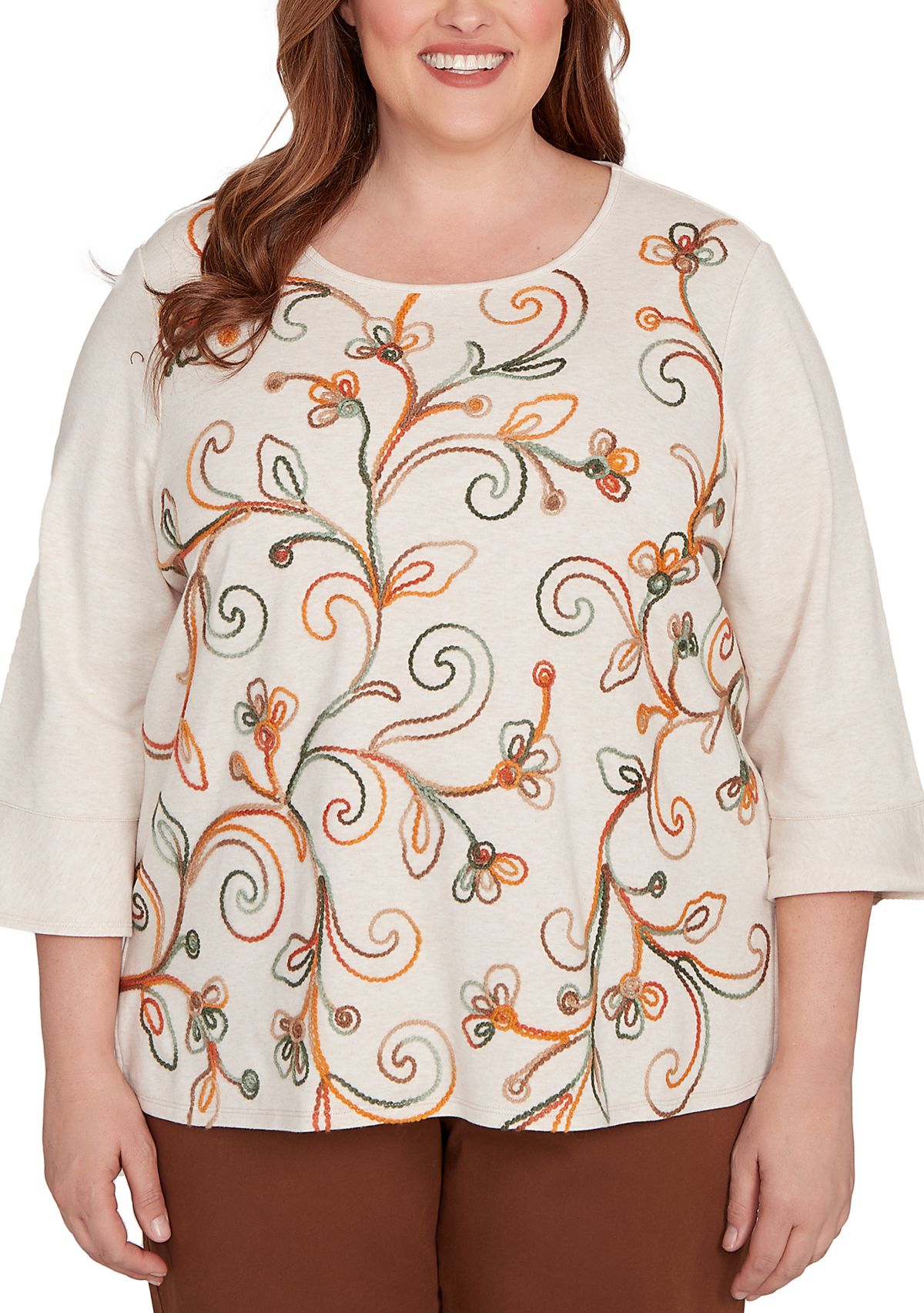 Plus Size Mount Laurel Scroll Soutache Top