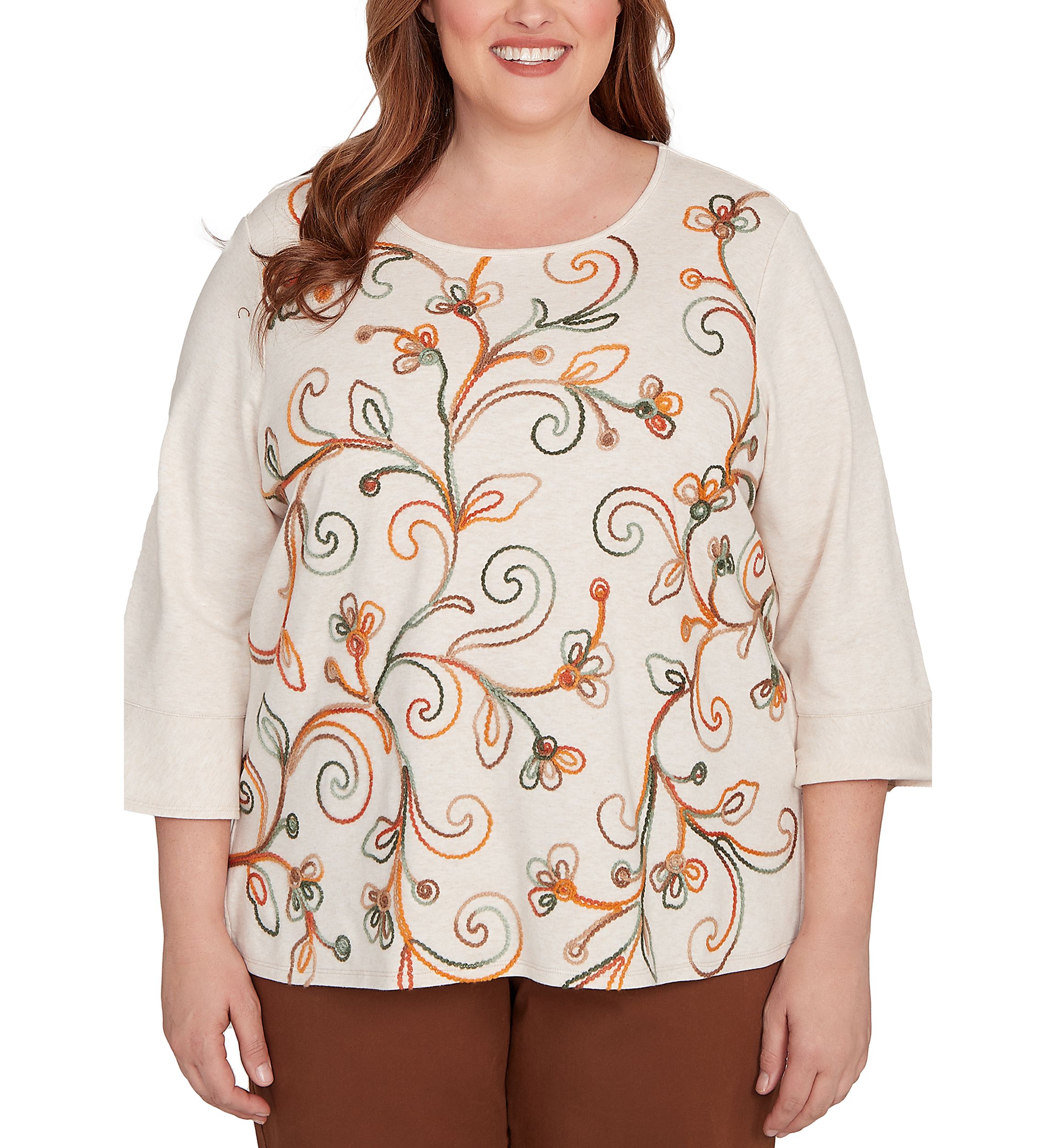 Plus Size Mount Laurel Scroll Soutache Top