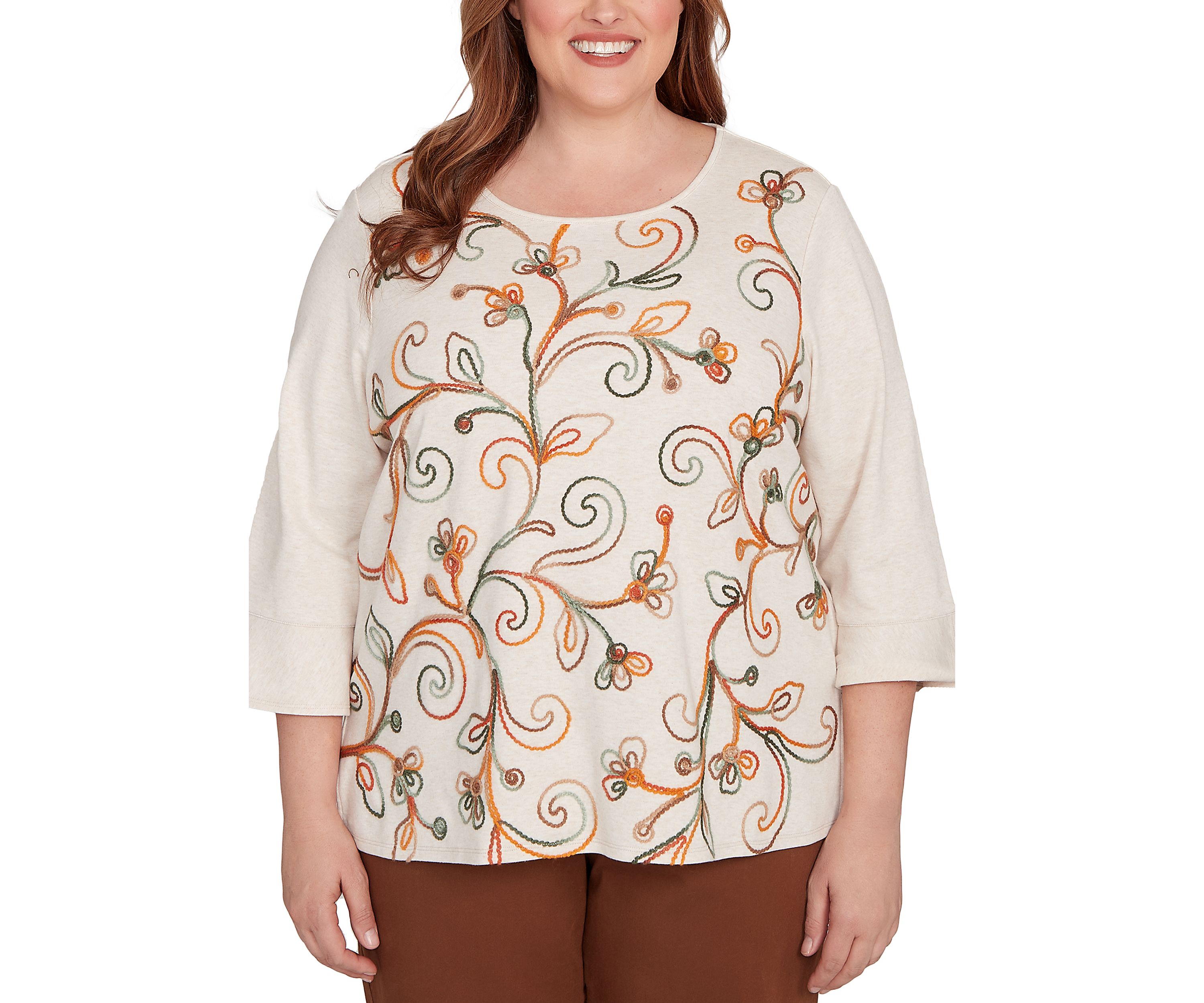 Plus Size Mount Laurel Scroll Soutache Top