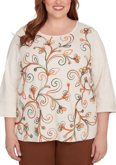 Plus Size Mount Laurel Scroll Soutache Top