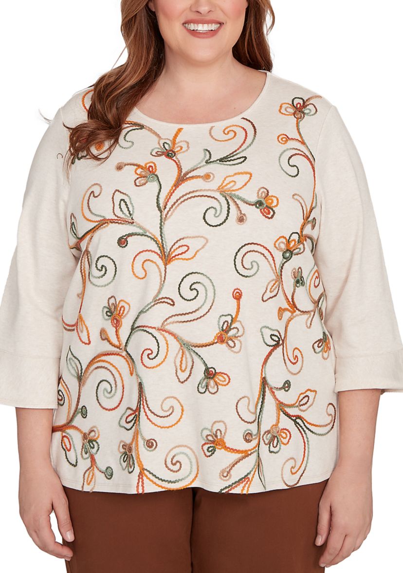 Plus Size Mount Laurel Scroll Soutache Top