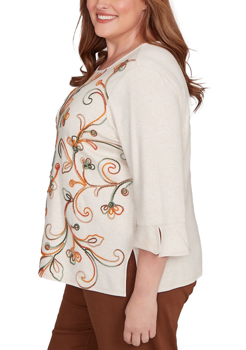 Plus Size Mount Laurel Scroll Soutache Top