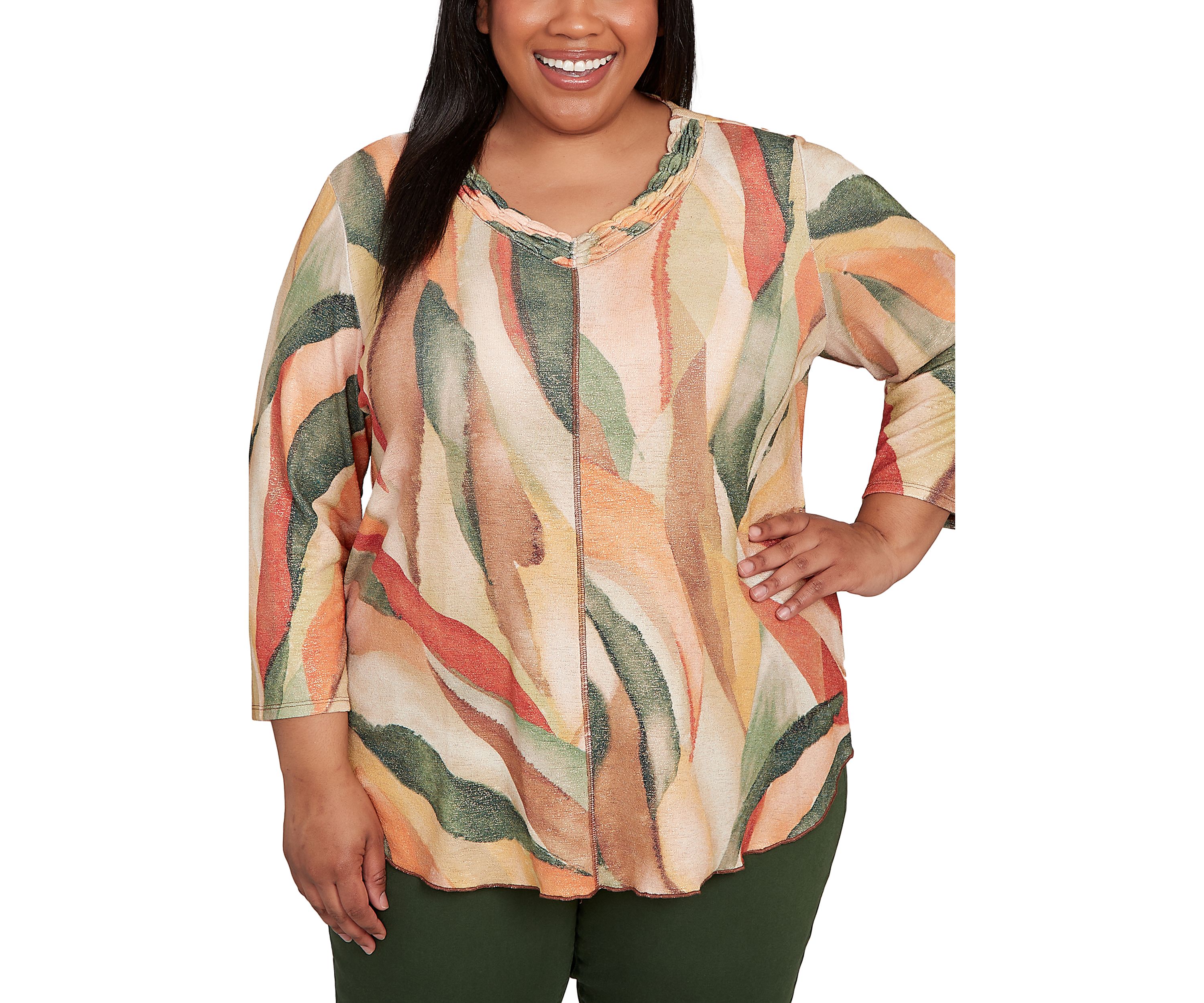 Plus Size Mount Laurel Stained Glass Shimmer Top
