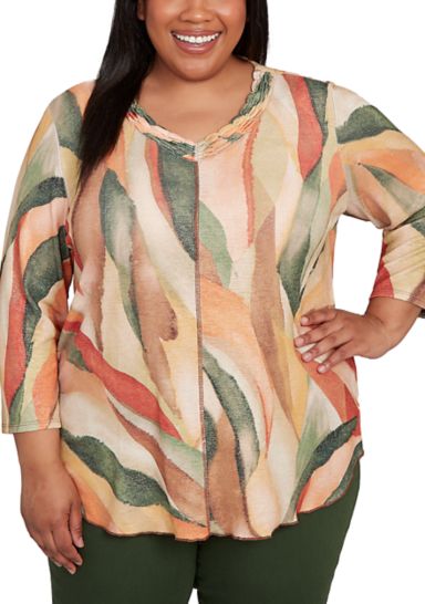 Plus Size Mount Laurel Stained Glass Shimmer Top
