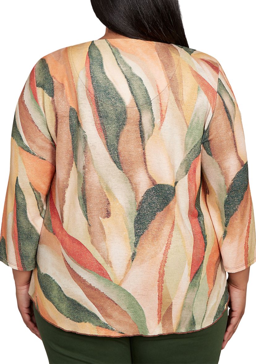 Plus Size Mount Laurel Stained Glass Shimmer Top
