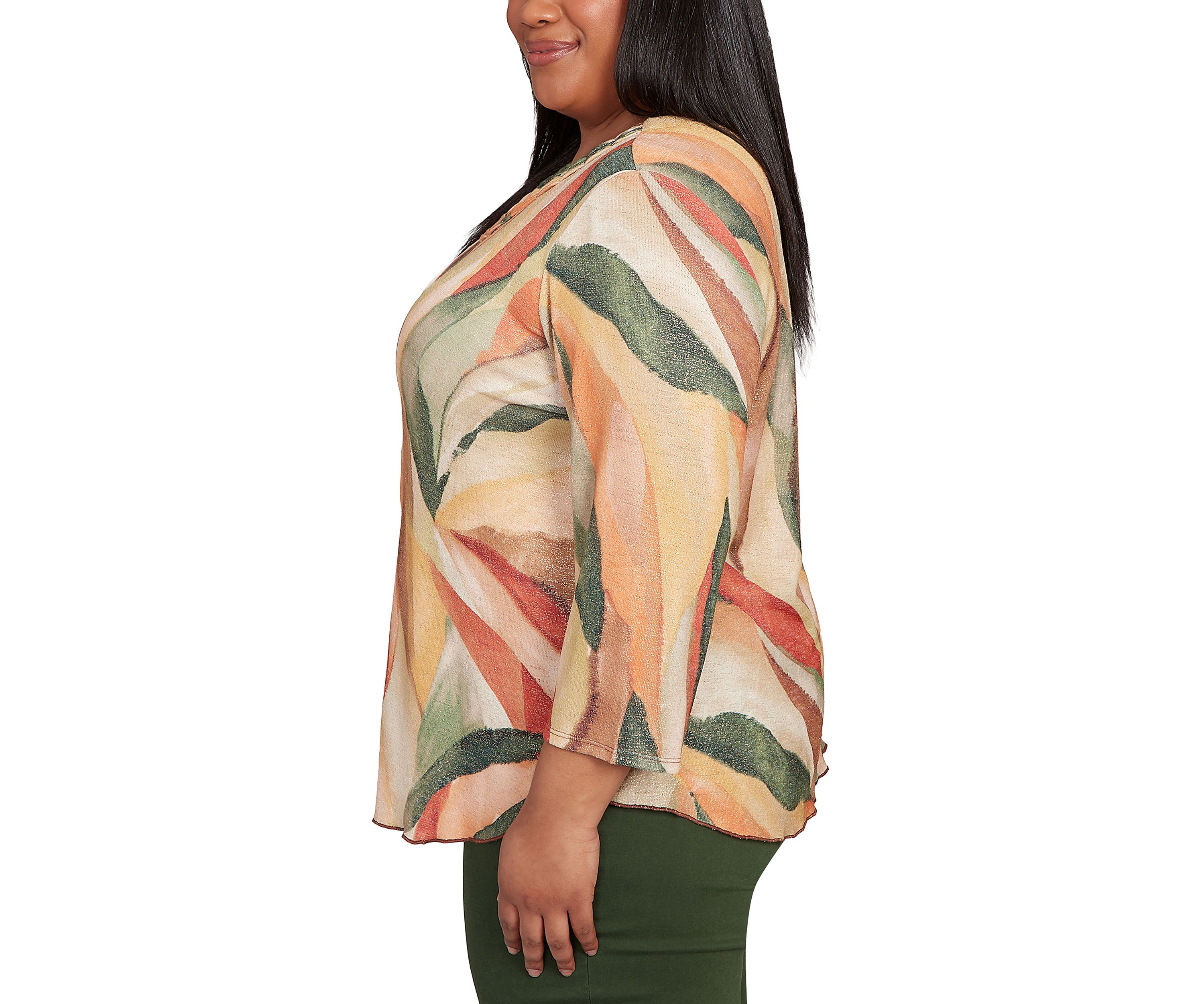 Plus Size Mount Laurel Stained Glass Shimmer Top