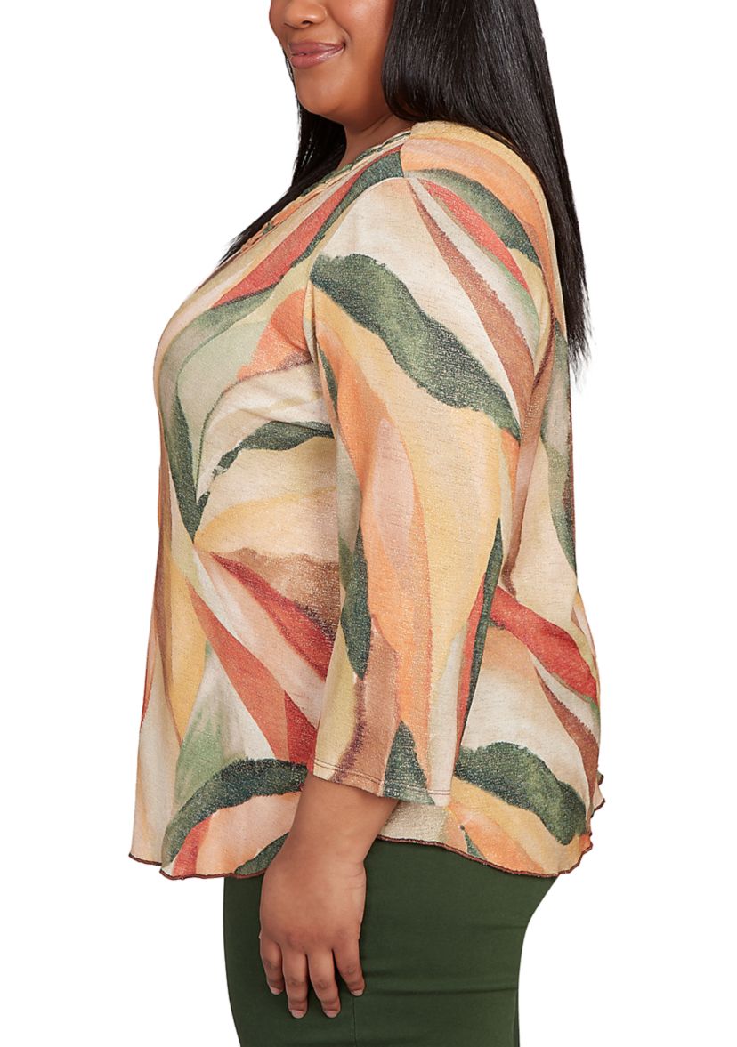 Plus Size Mount Laurel Stained Glass Shimmer Top
