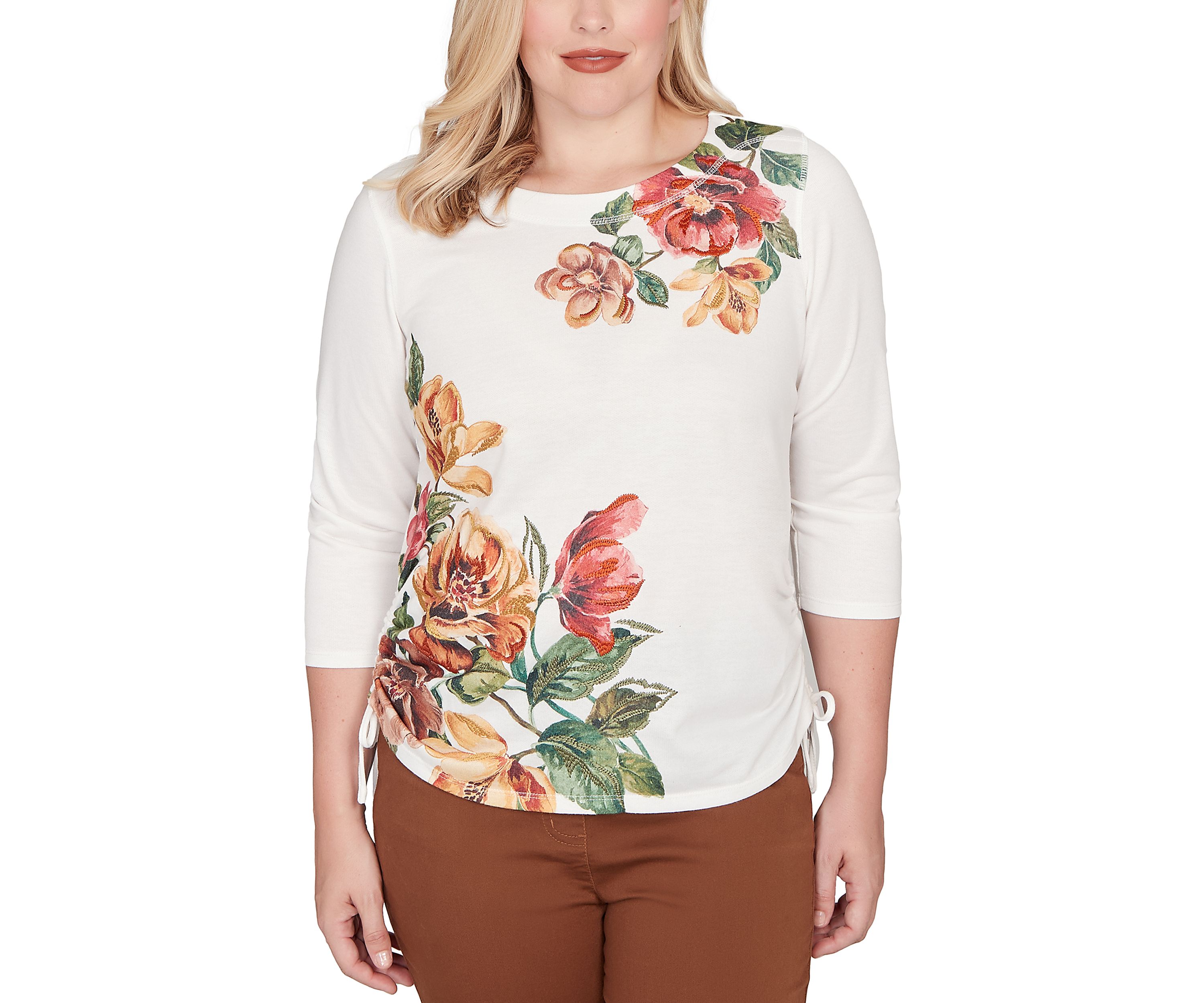 Petite Mount Laurel Placed Floral Top