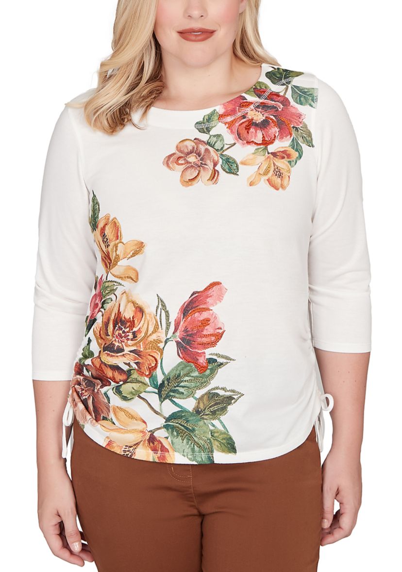 Petite Mount Laurel Placed Floral Top