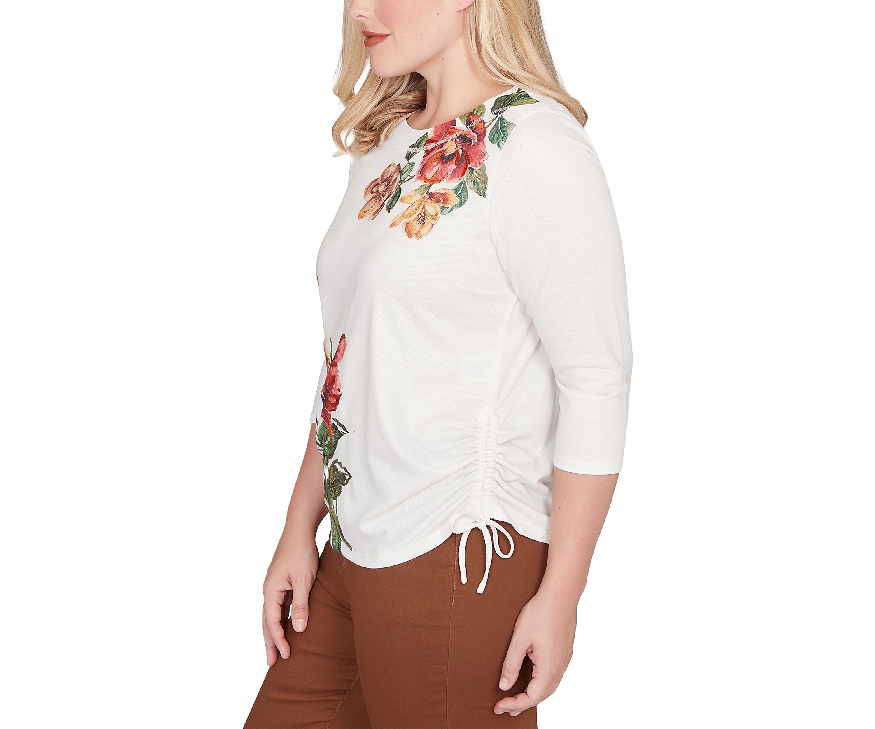 Petite Mount Laurel Placed Floral Top