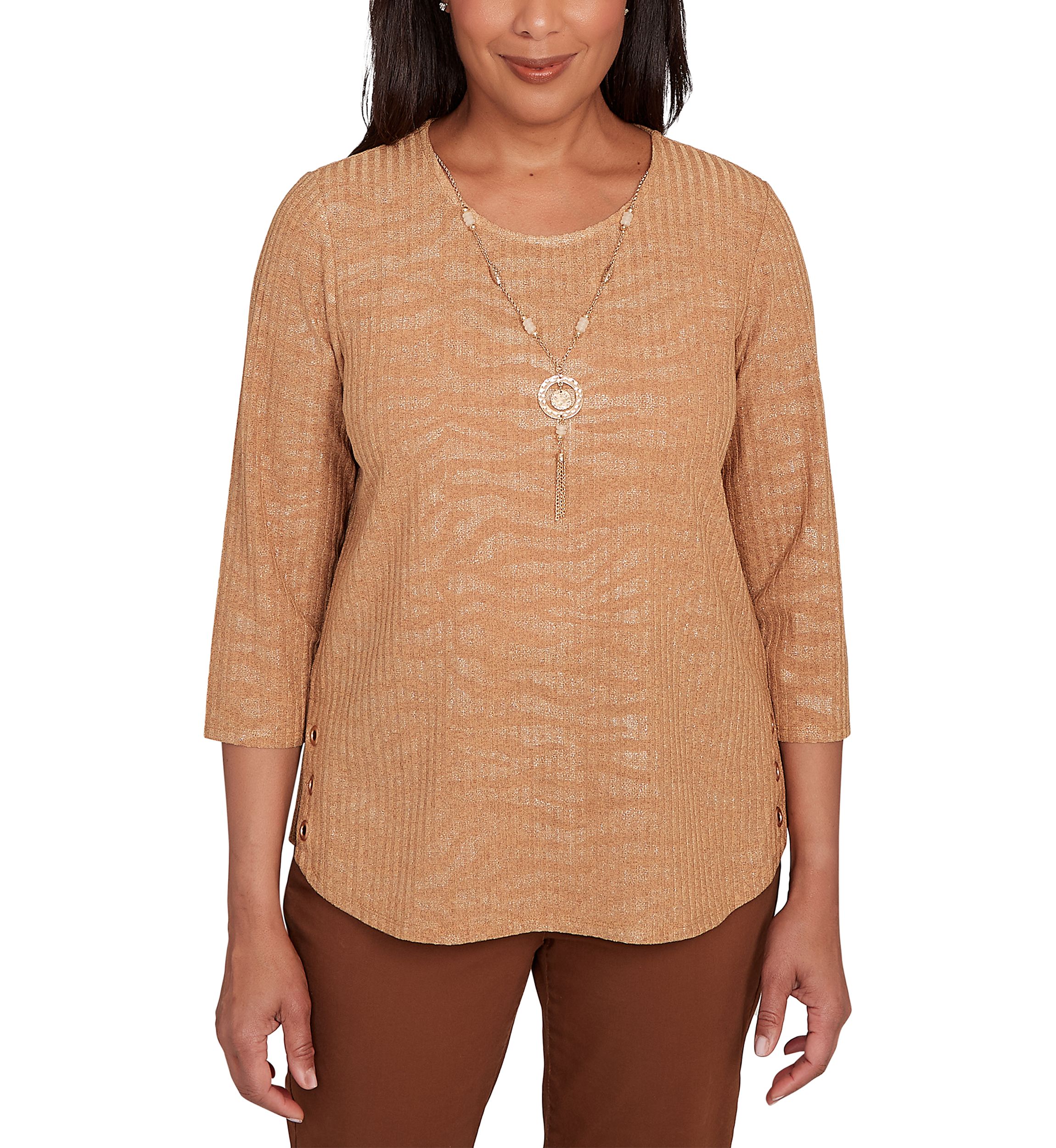 Petite Mount Laurel Shimmer Animal Jacquard Top