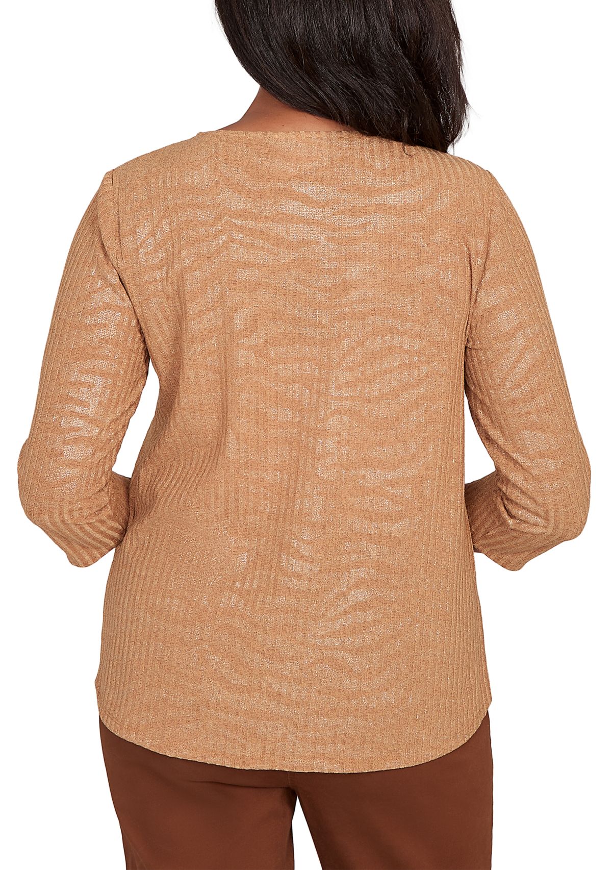 Petite Mount Laurel Shimmer Animal Jacquard Top