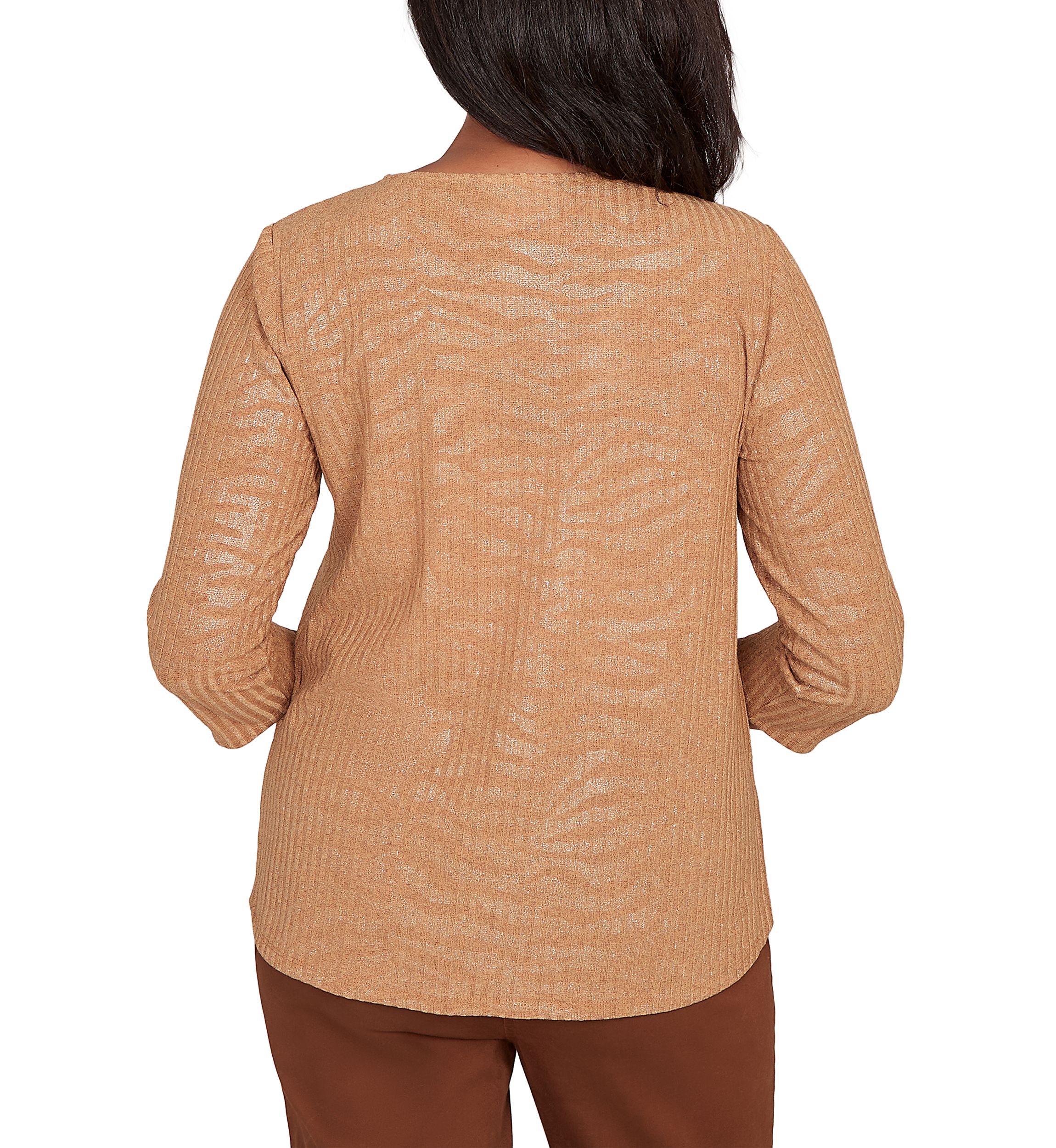 Petite Mount Laurel Shimmer Animal Jacquard Top