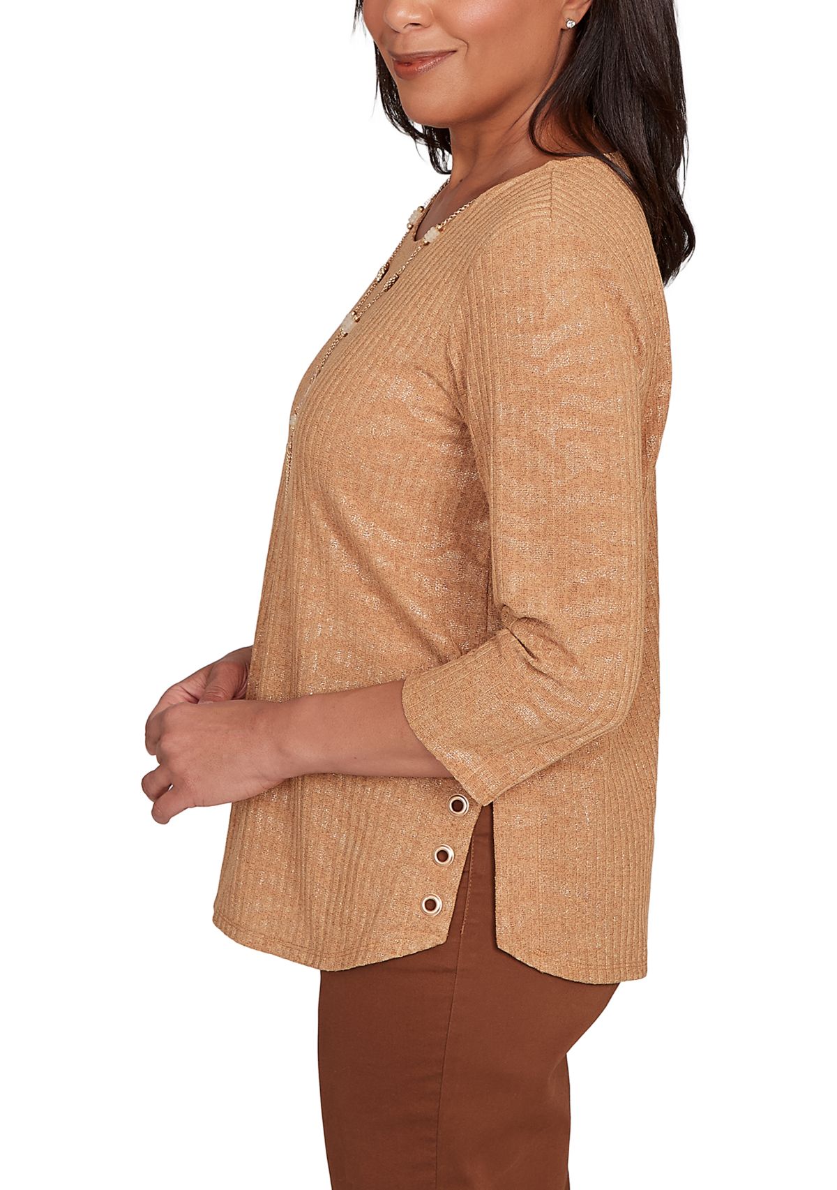 Petite Mount Laurel Shimmer Animal Jacquard Top