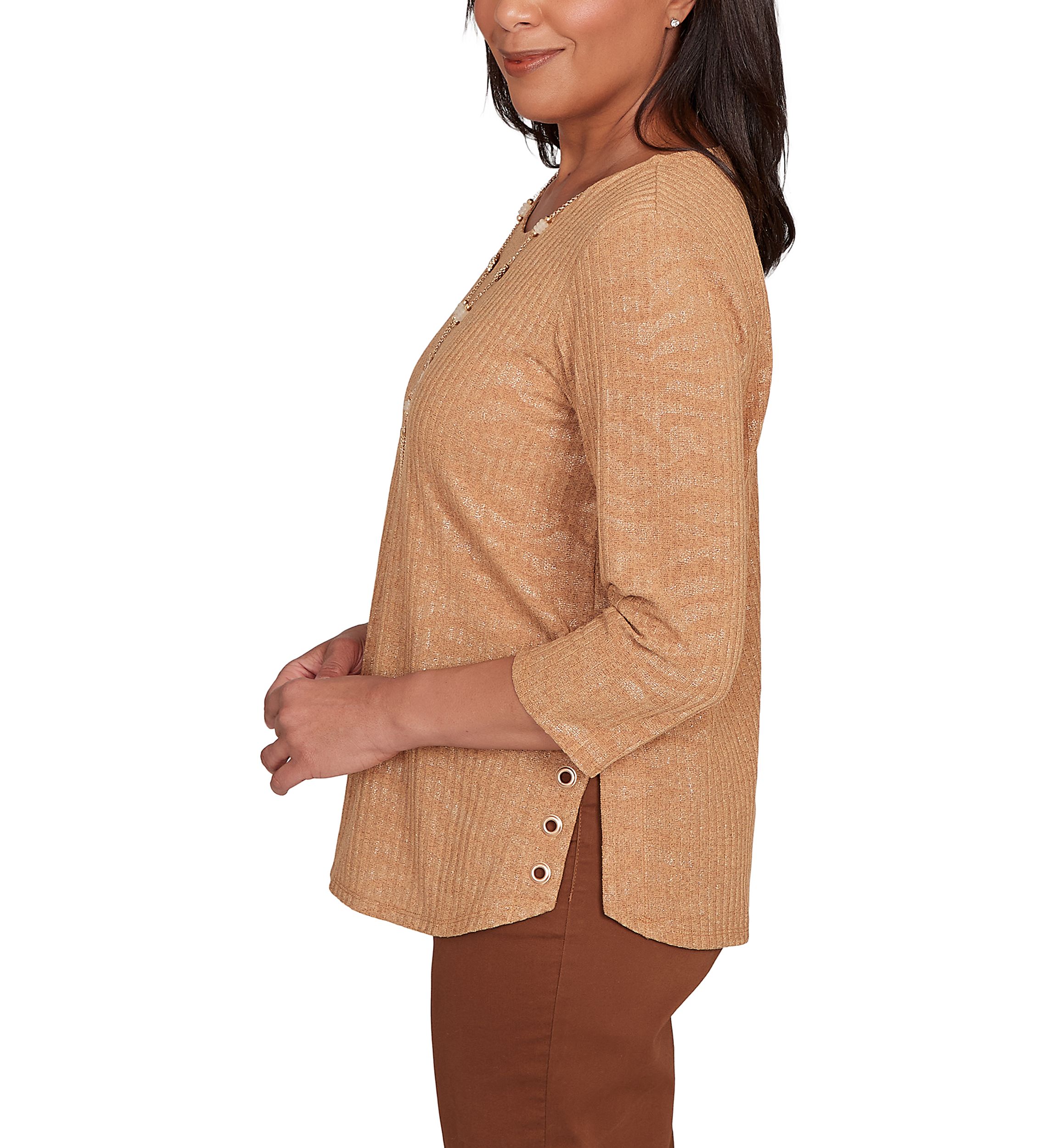 Petite Mount Laurel Shimmer Animal Jacquard Top