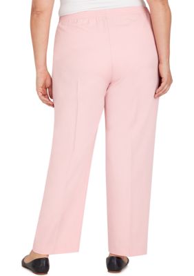 Plus Soft Spoken Sateen Straight Leg Short Length Pants