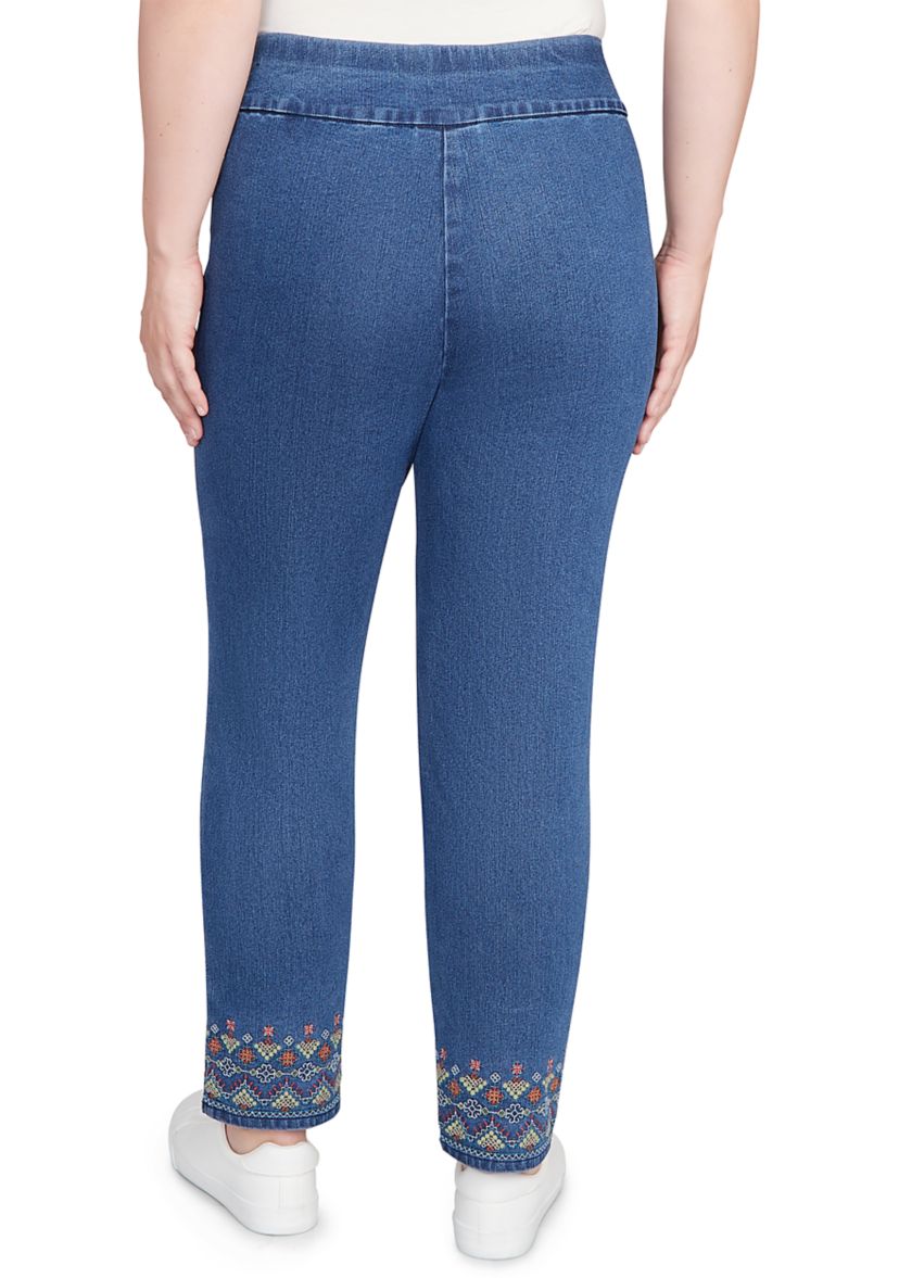 Womens Sunset Canyon Geo Embroidery Ankle Pants