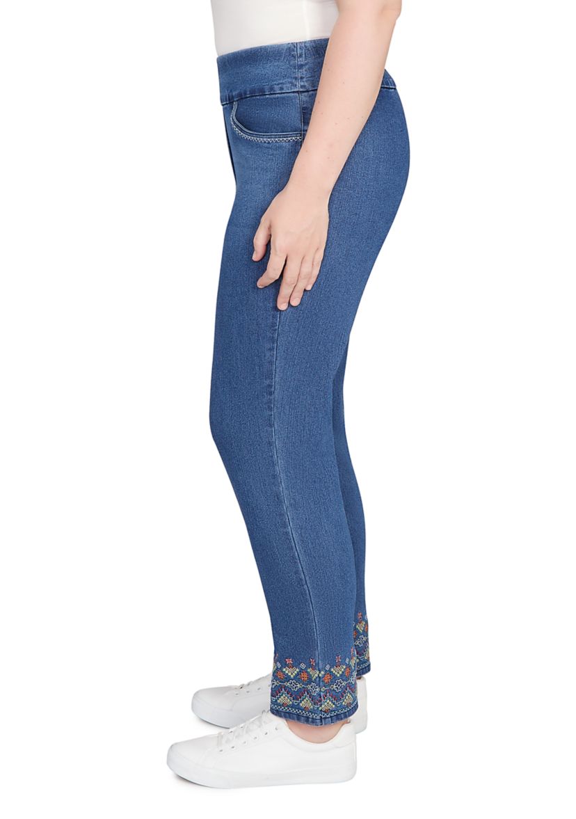 Womens Sunset Canyon Geo Embroidery Ankle Pants