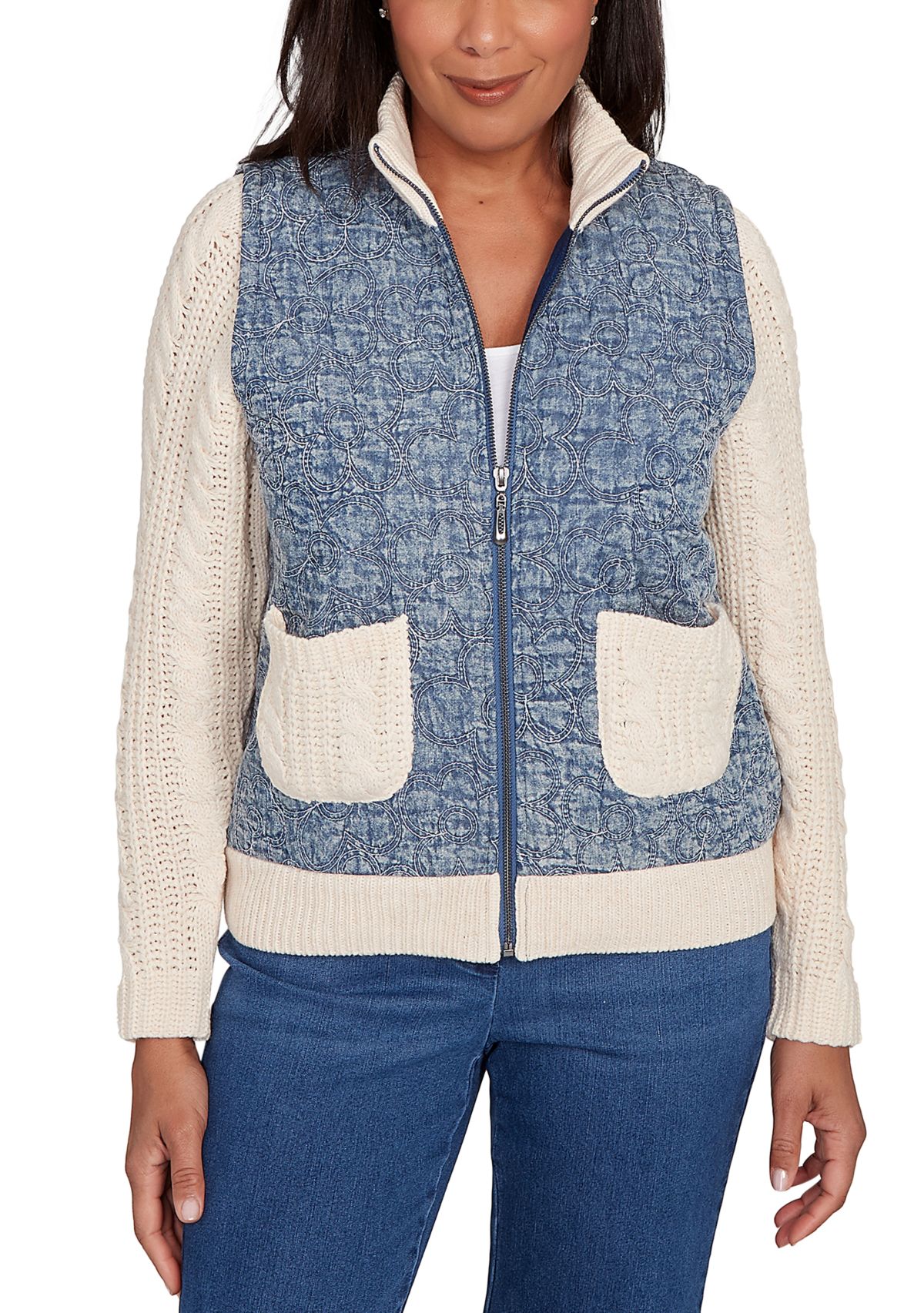 Womens Sunset Canyon Quilt with Sweater Rib Jacket
