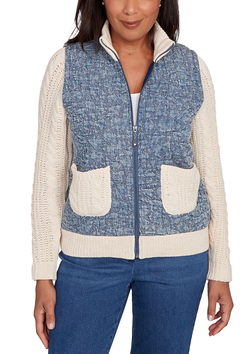 Womens Sunset Canyon Quilt with Sweater Rib Jacket