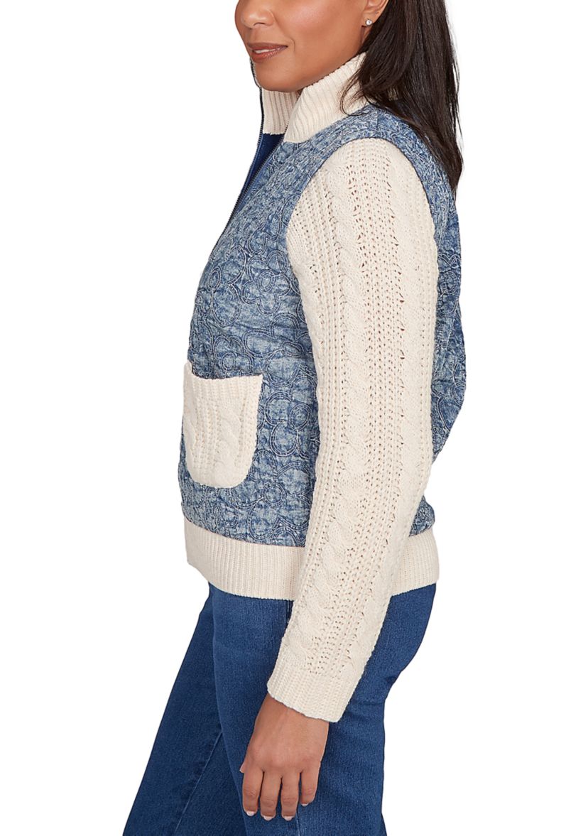 Womens Sunset Canyon Quilt with Sweater Rib Jacket
