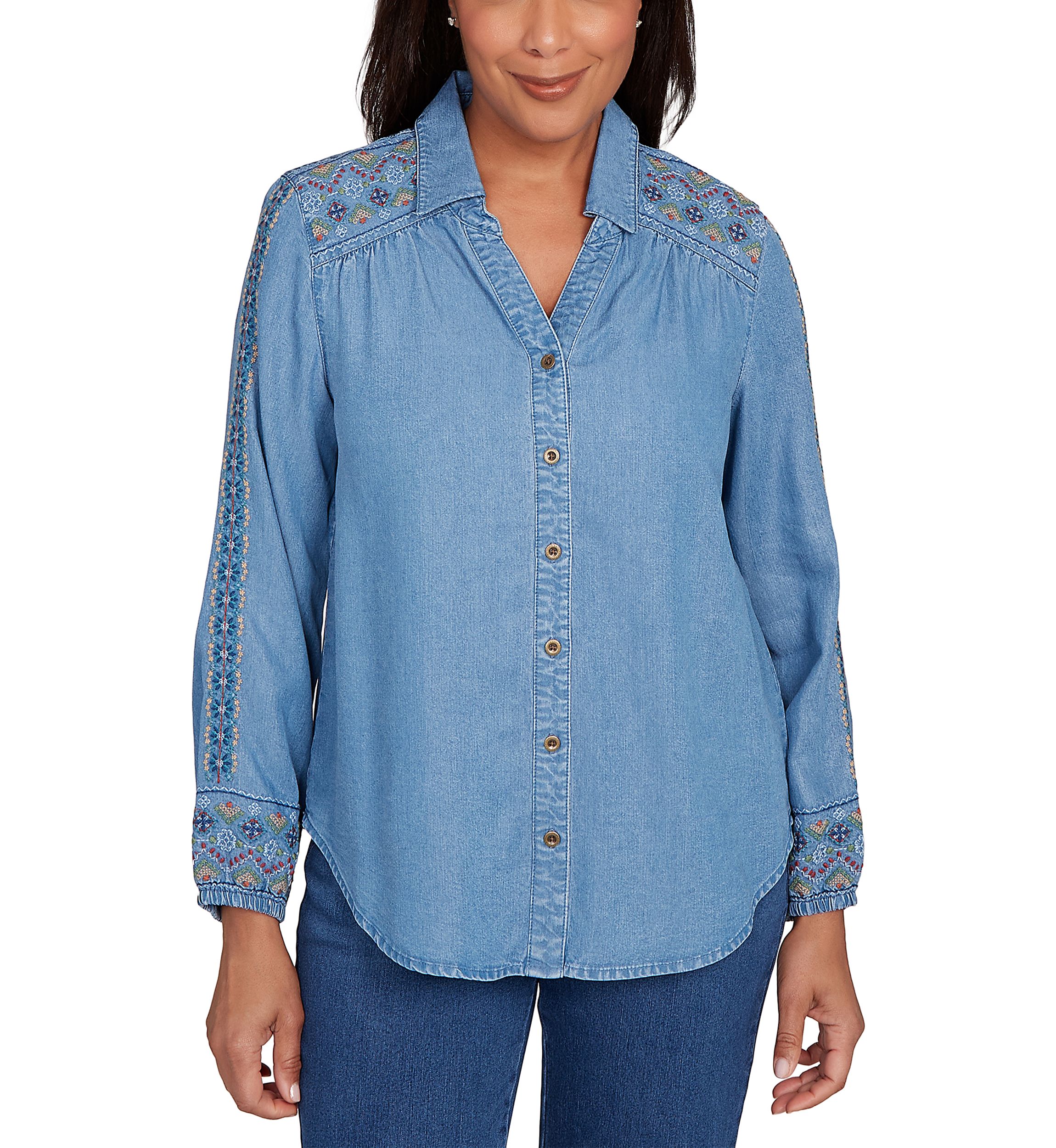Womens Sunset Canyon Embroidered Tencel™ Shirt