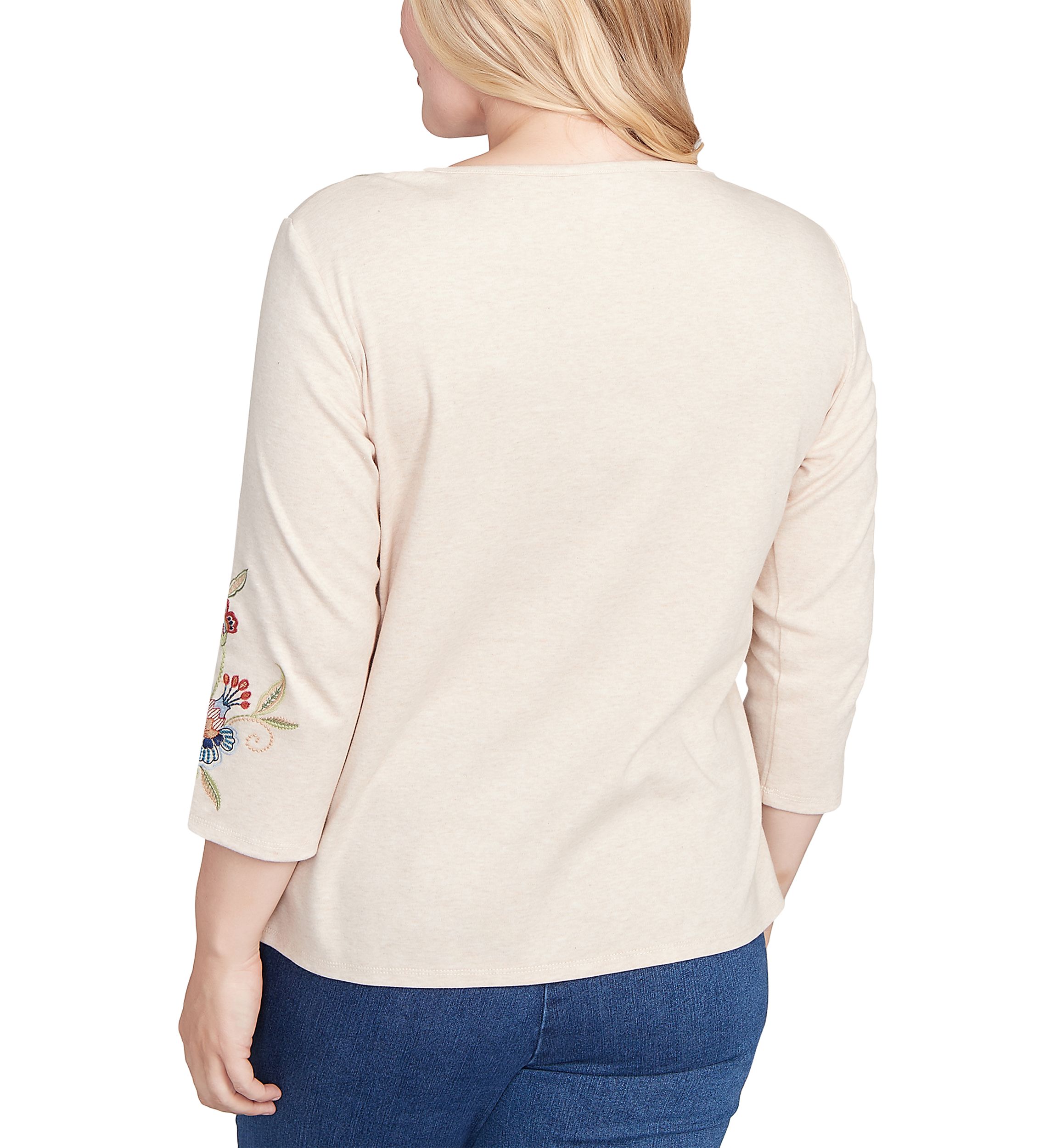 Womens Sunset Canyon Allover Floral Embroidery Top