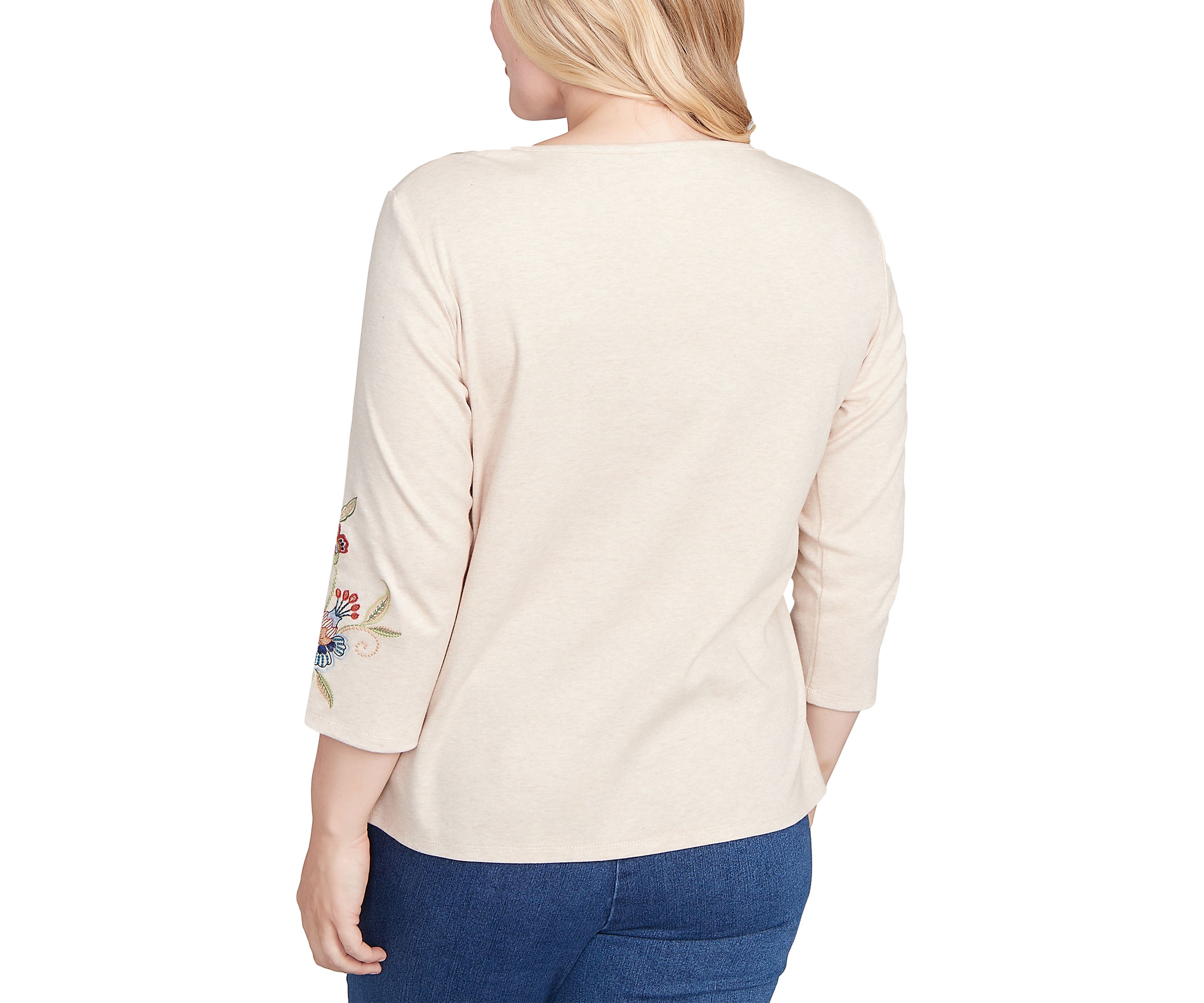 Womens Sunset Canyon Allover Floral Embroidery Top