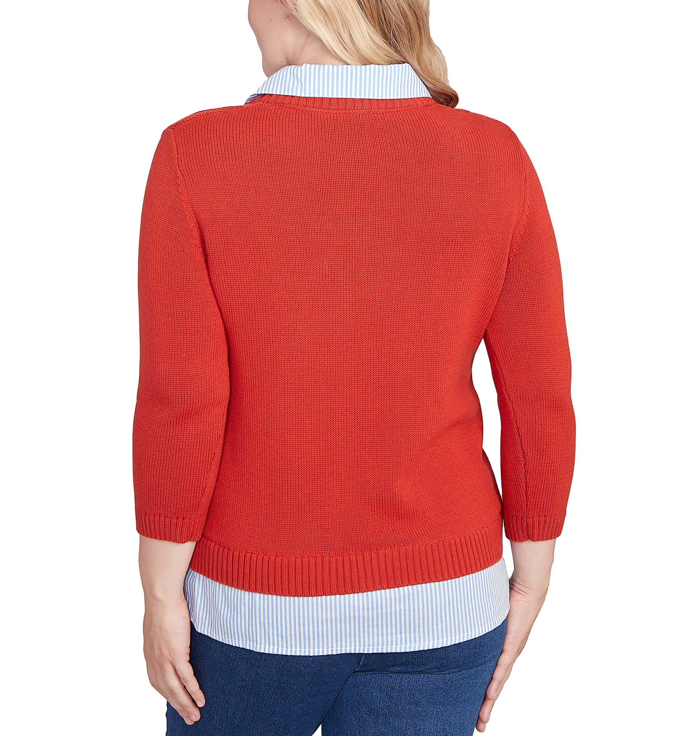 Womens Sunset Canyon Cable Stitch with Stripe Woven Trim