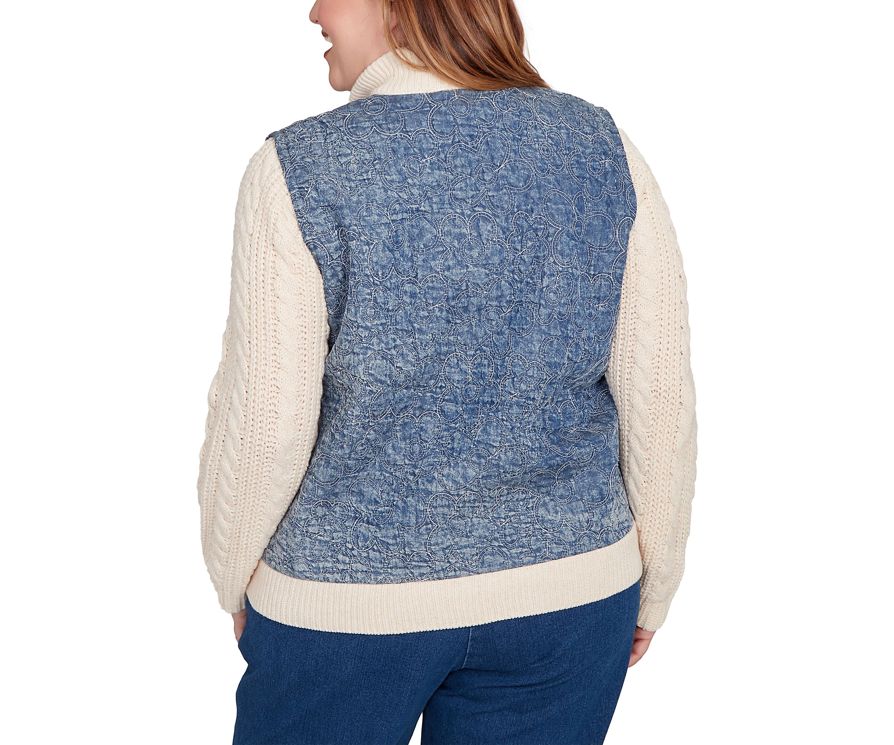 Plus Size Sunset Canyon Quilt with Sweater Rib Jacket