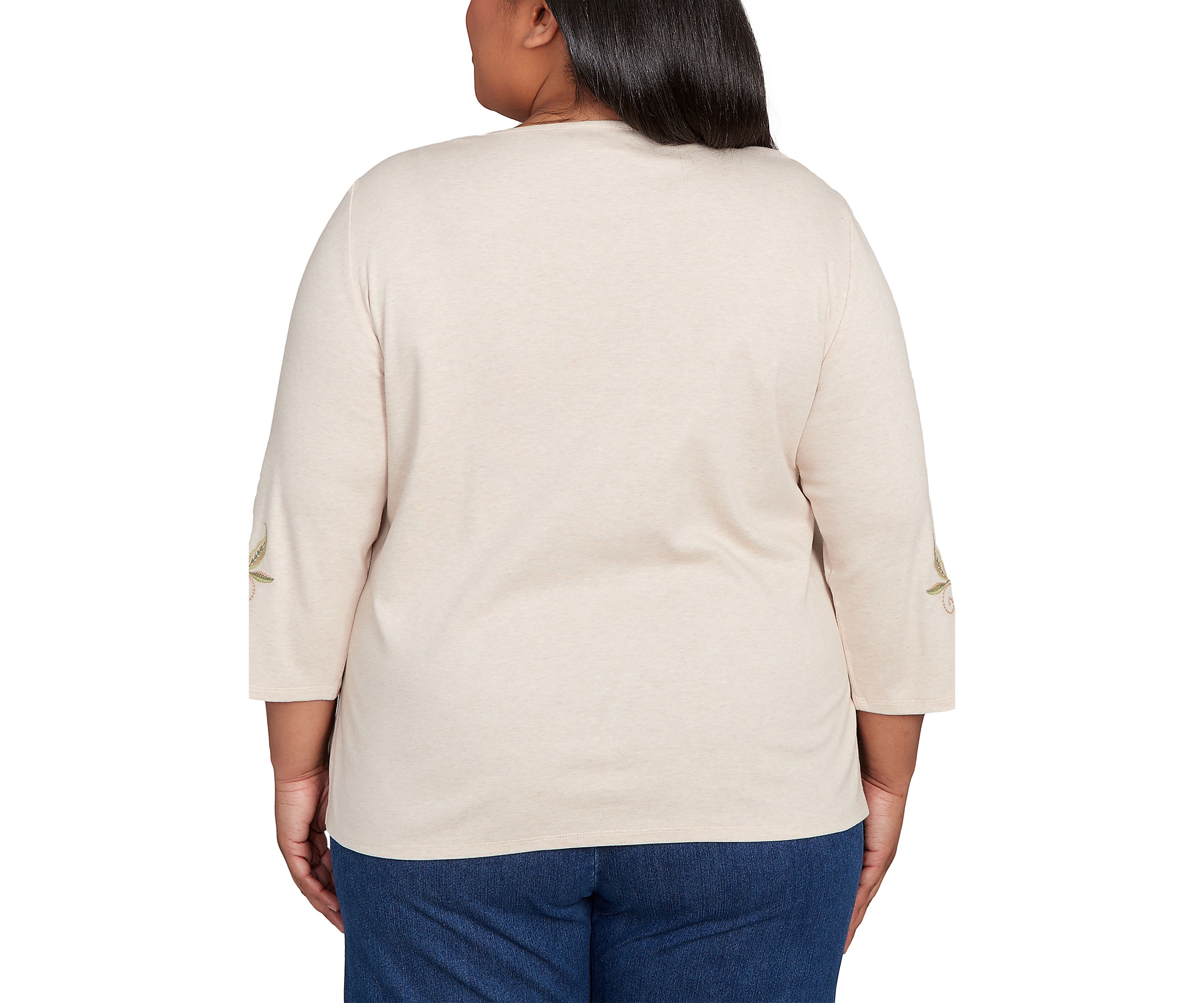 Plus Size Sunset Canyon Allover Floral Embroidery Top