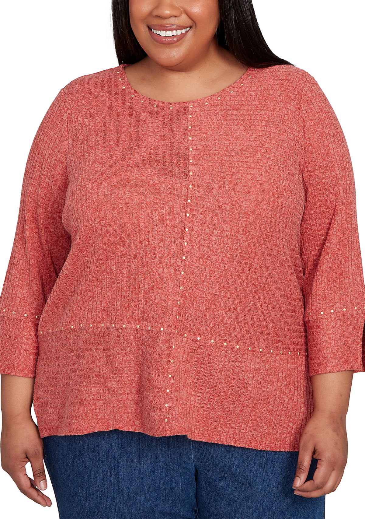 Plus Size Sunset Canyon Solid with Heat Set Top