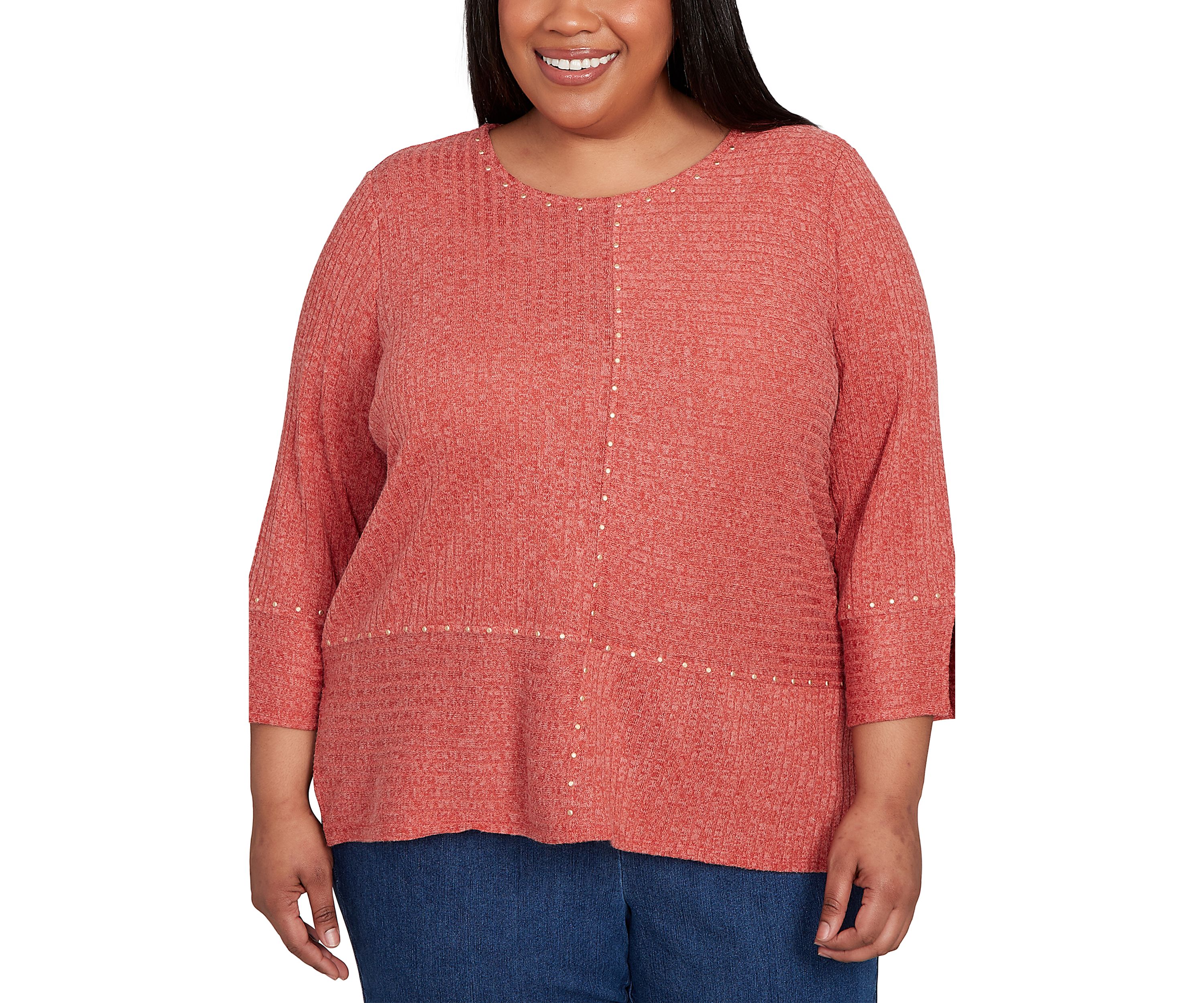 Plus Size Sunset Canyon Solid with Heat Set Top