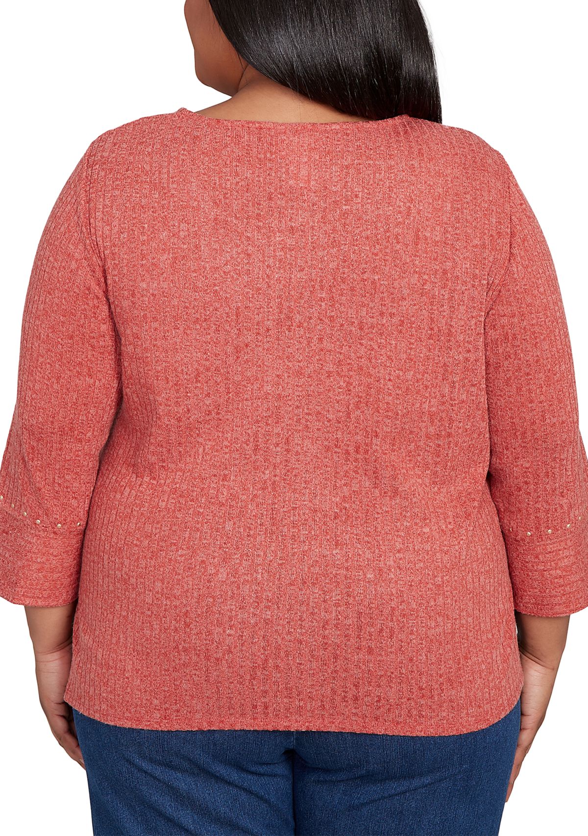 Plus Size Sunset Canyon Solid with Heat Set Top